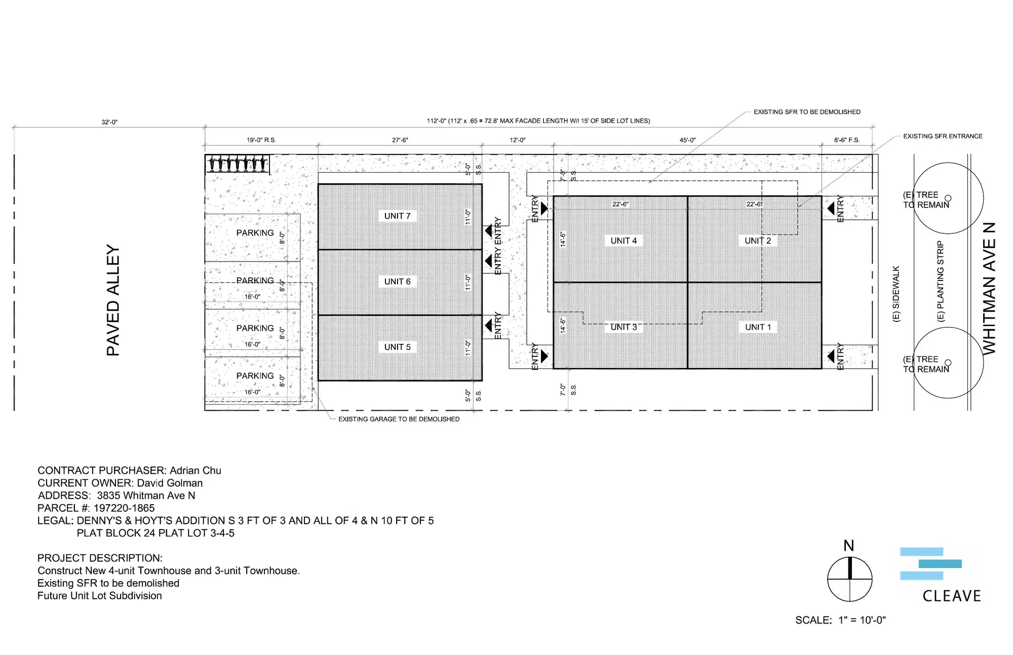 Site plan for 3835 Whitman Ave N