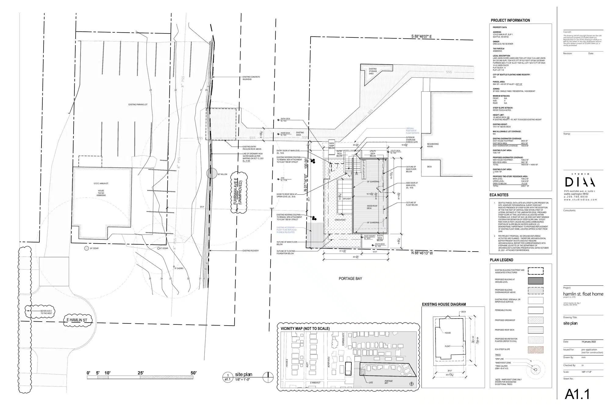 Site plan for 1214 E Hamlin St