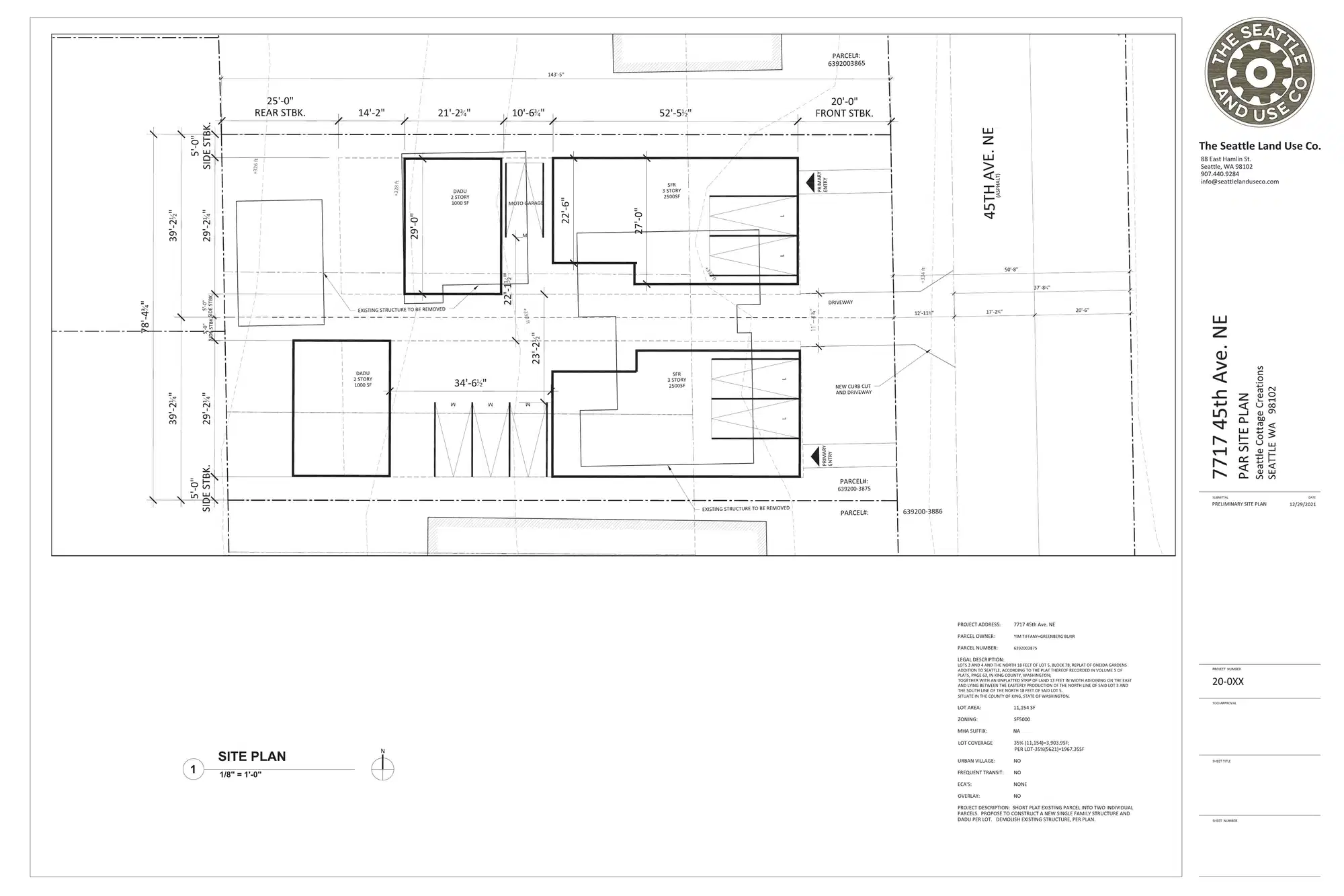 Site plan for 7723 45th Ave NE
