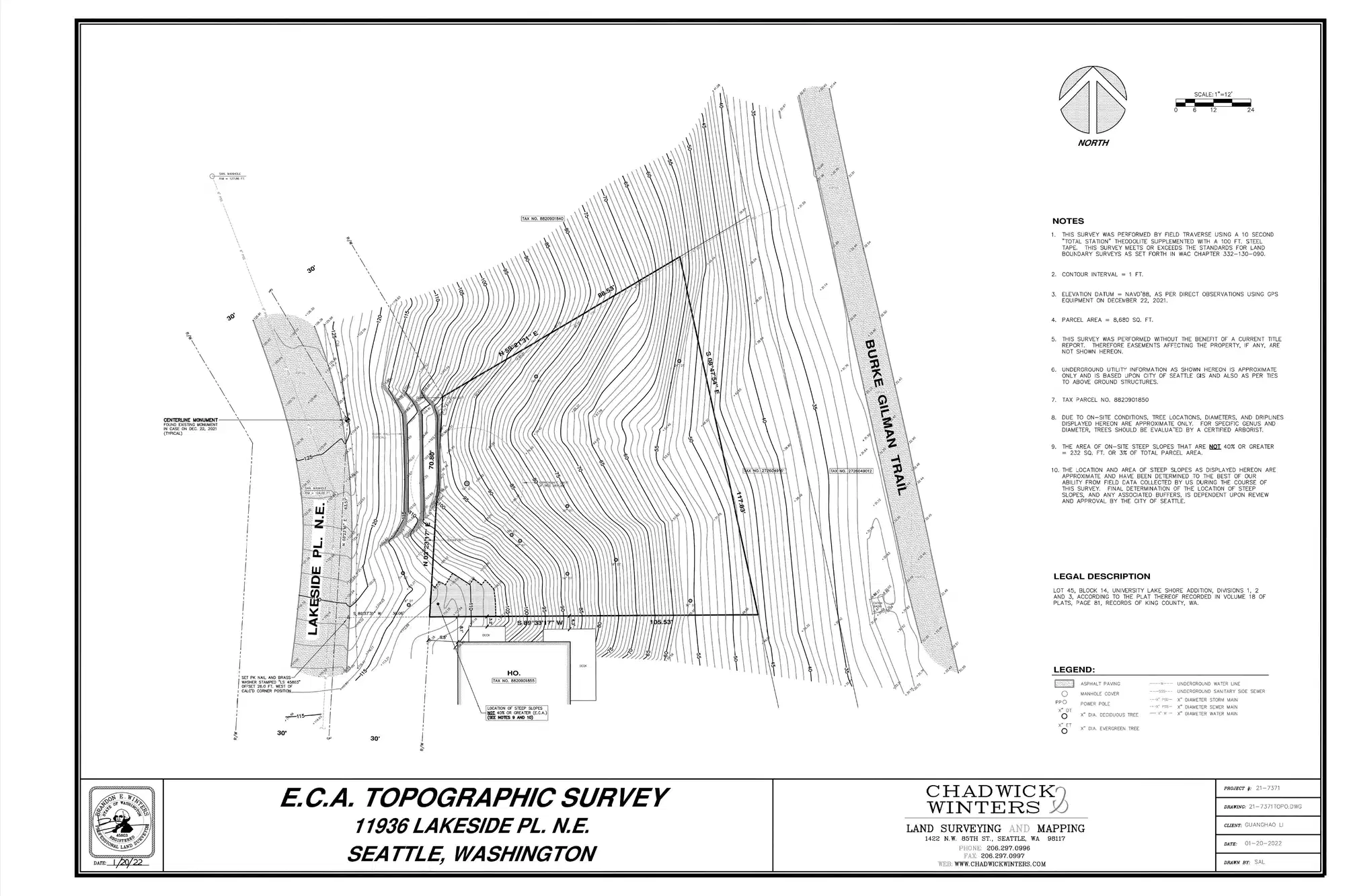 Site plan for 11936 Lakeside Pl NE