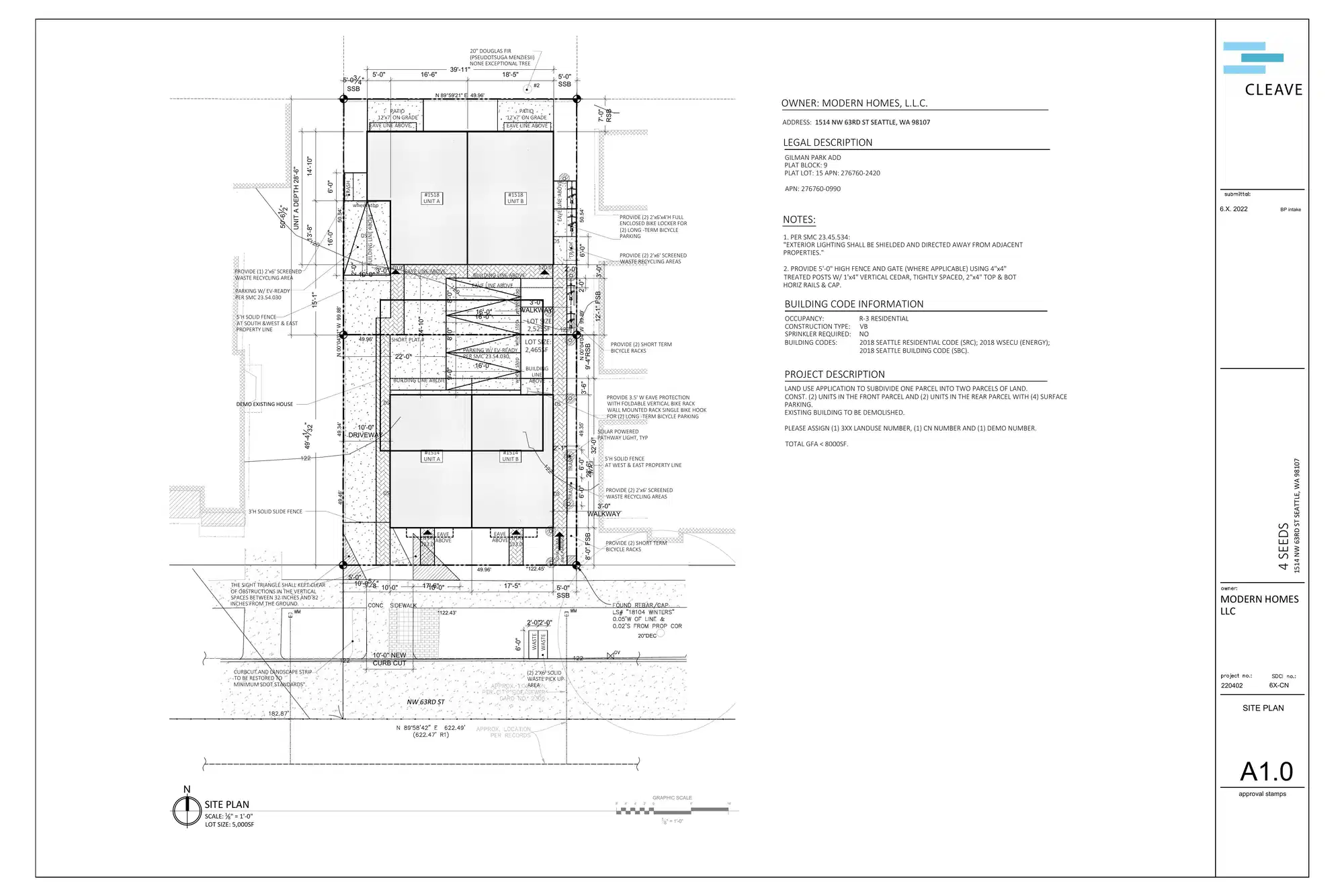 Site plan for 1516 NW 63rd St