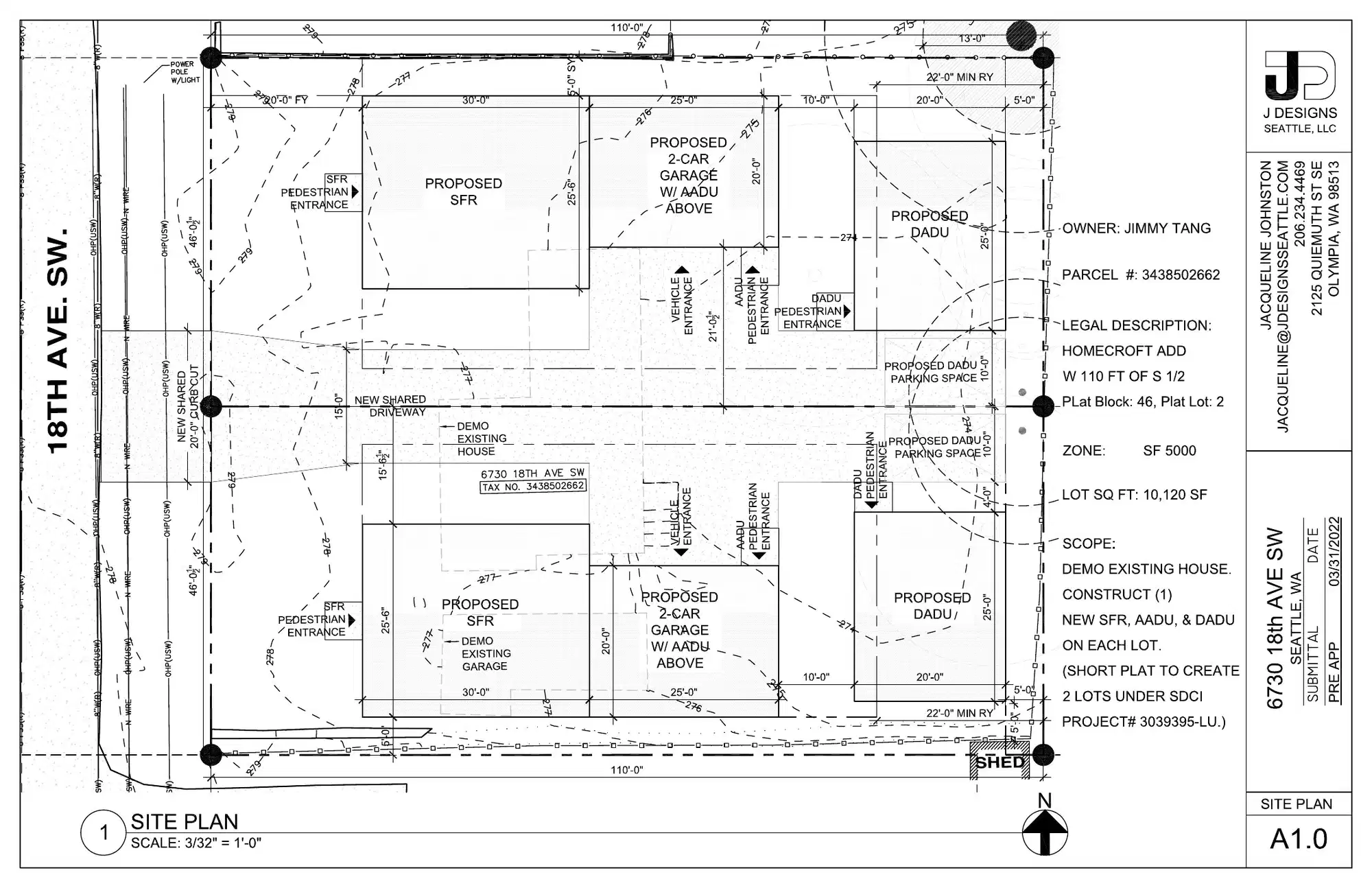 Site plan for 6730 18th Ave SW
