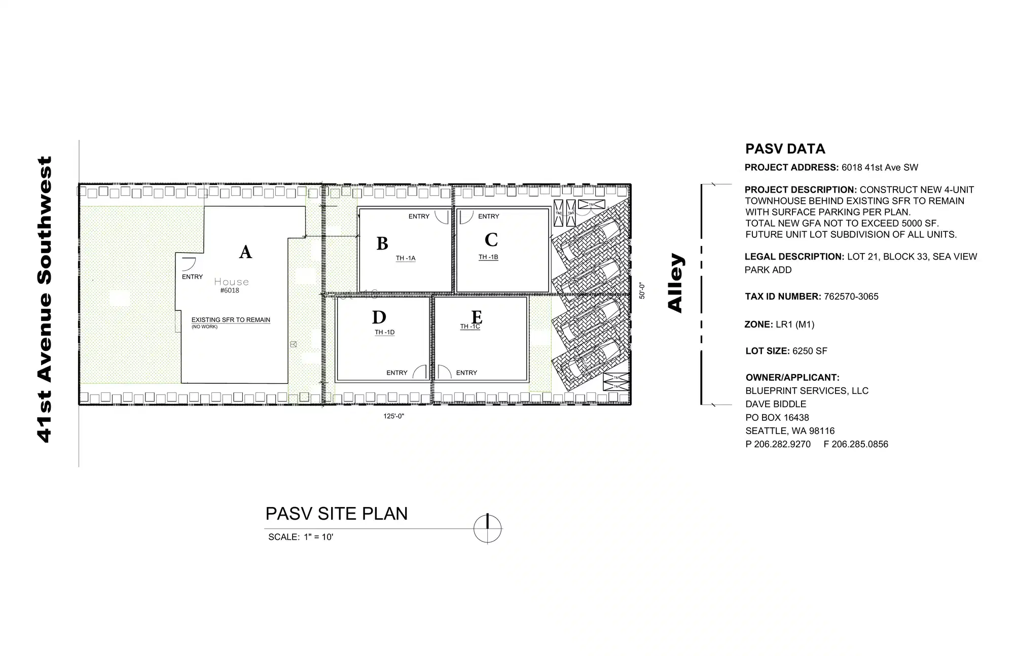 Site plan for 6014 41st Ave SW