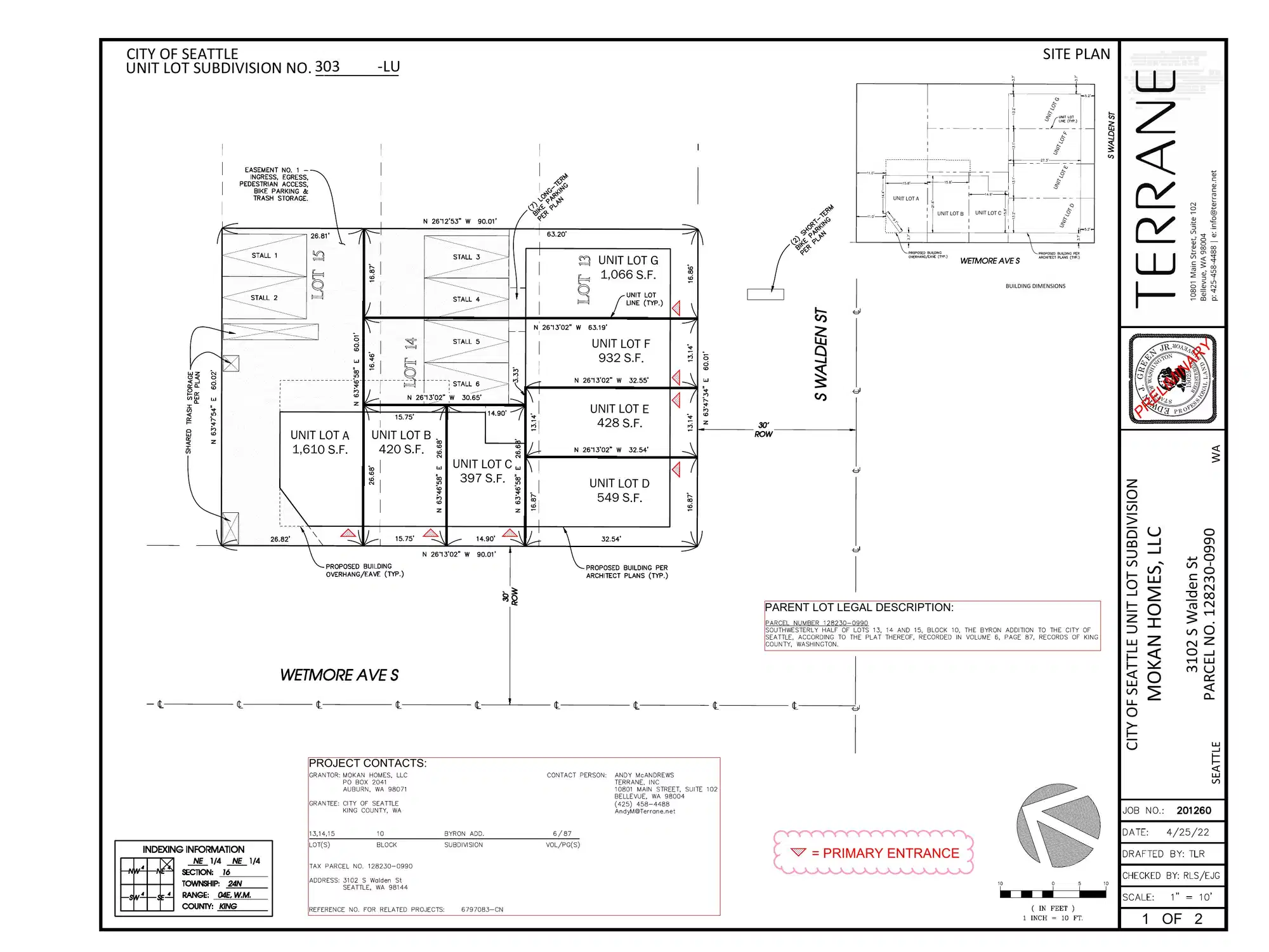 Site plan for 3102 S Walden St