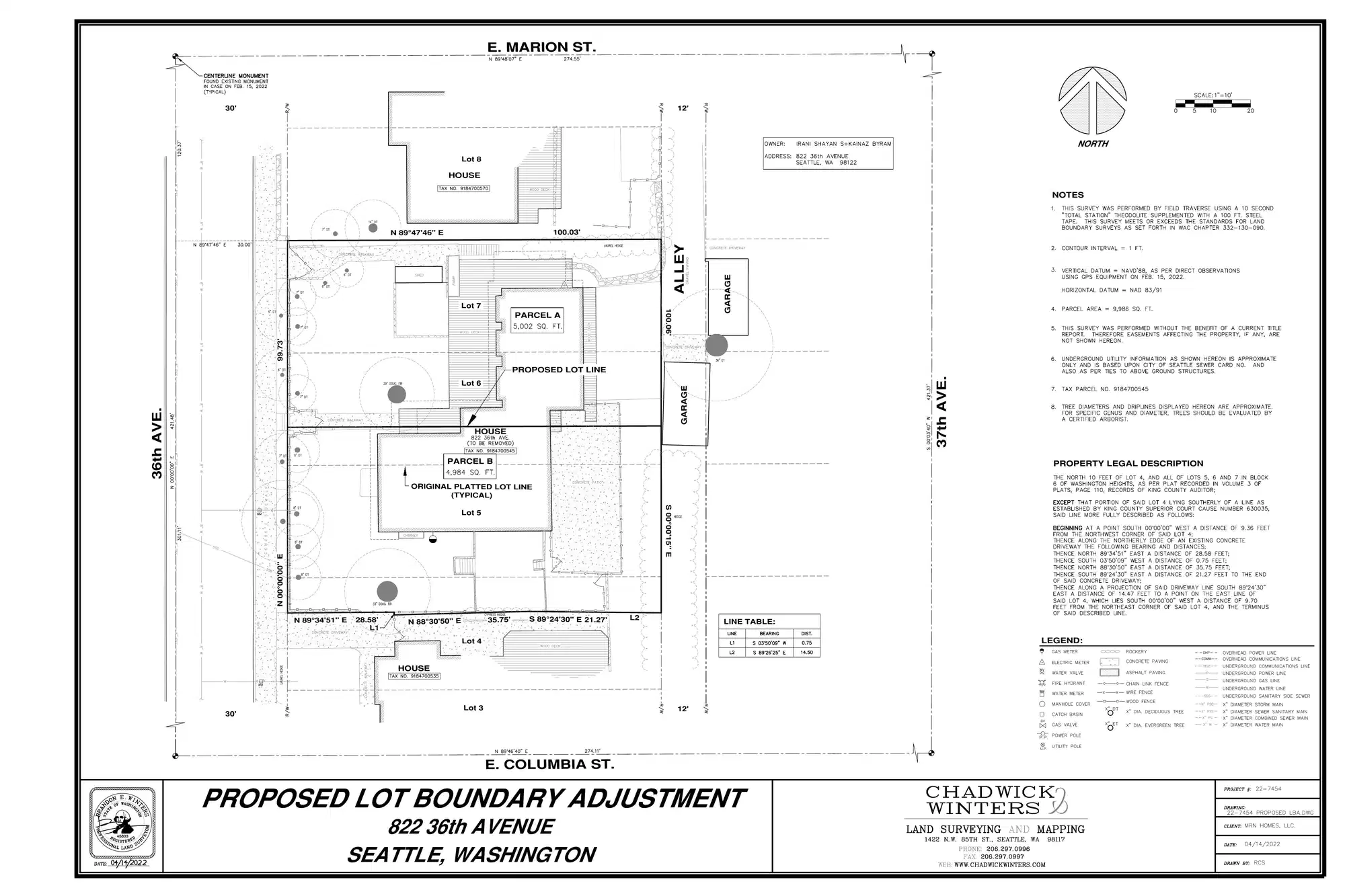 Site plan for 822 36th Ave