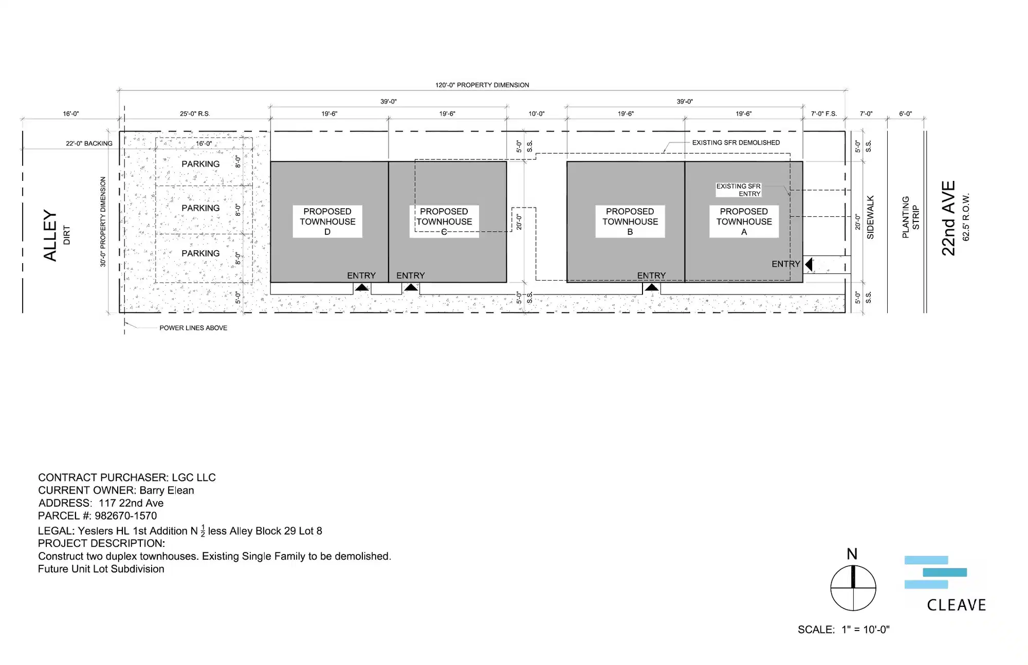 Site plan for 117 22nd Ave