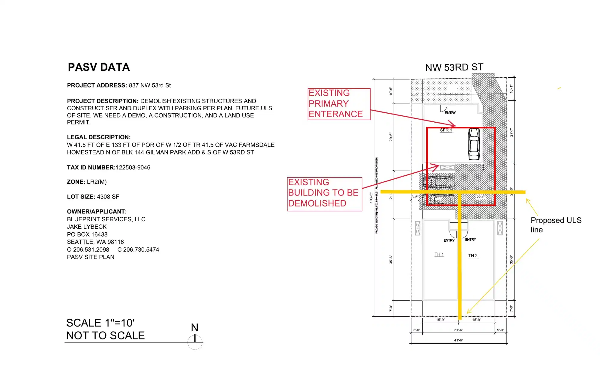 Site plan for 837 NW 53rd St