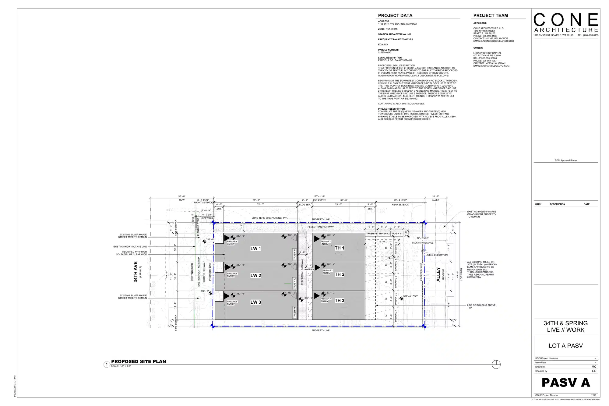 Site plan for 1108 34th Ave