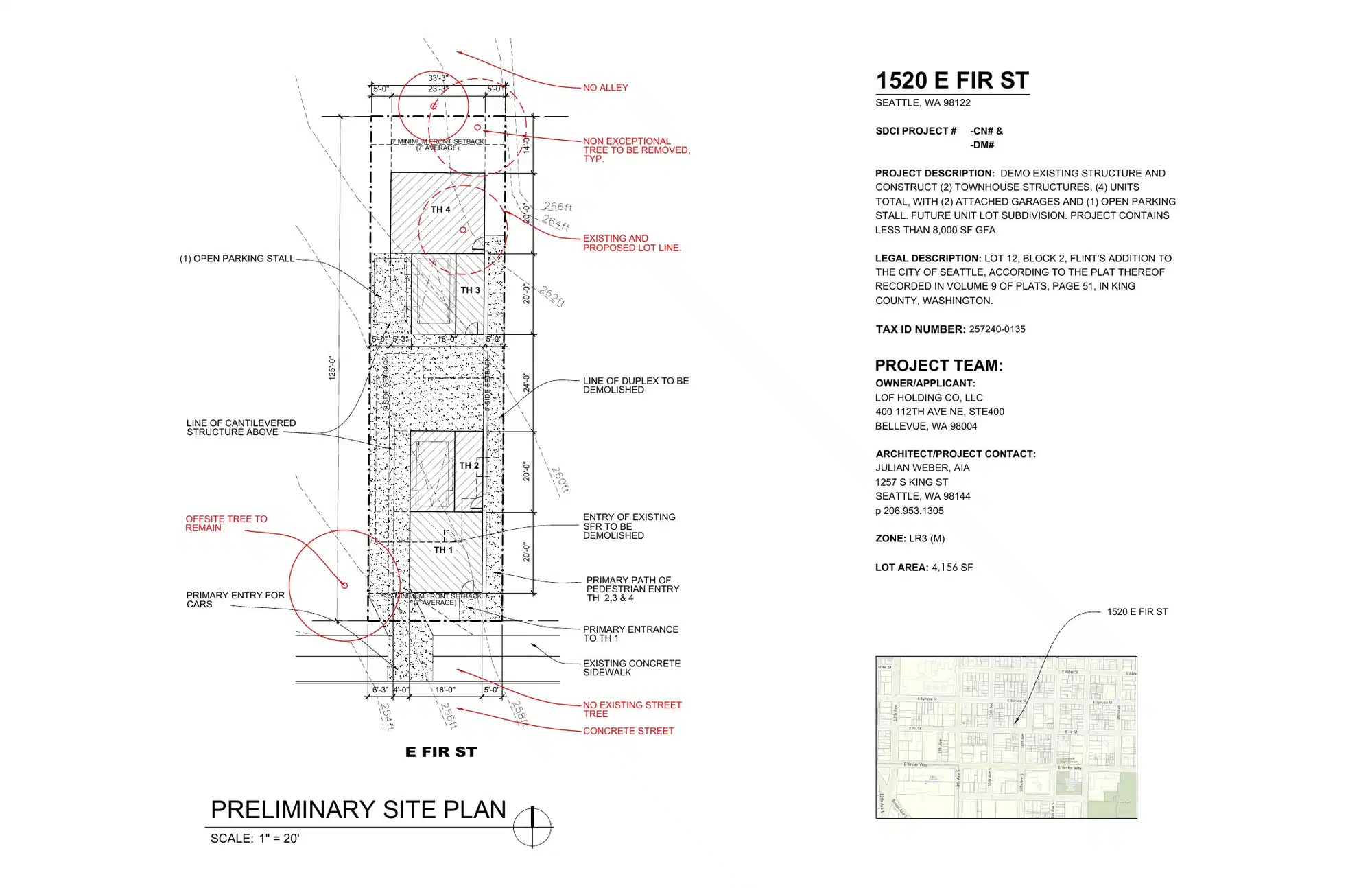 Site plan for 1524 E Fir St