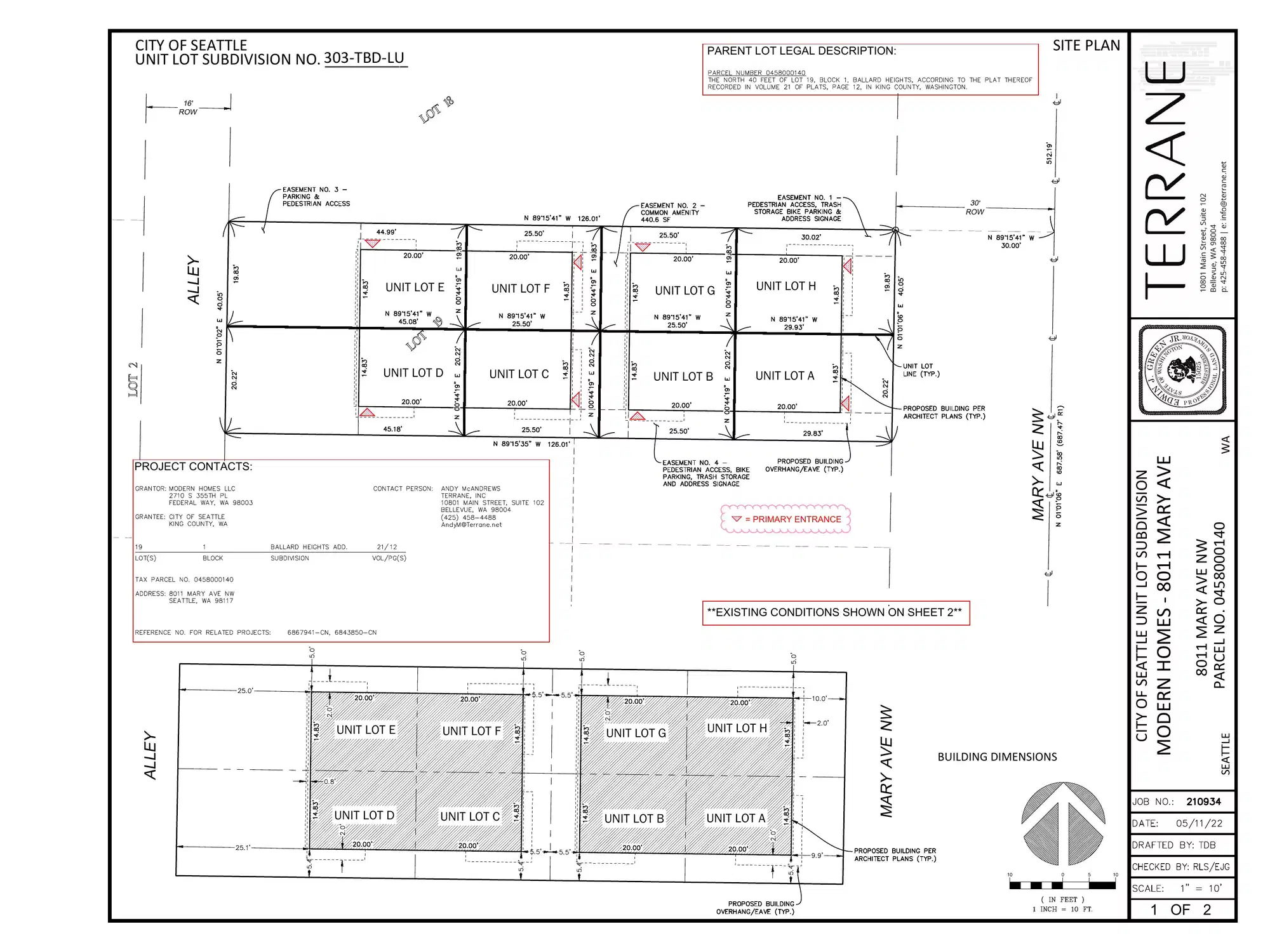 Site plan for 8011 Mary Ave NW