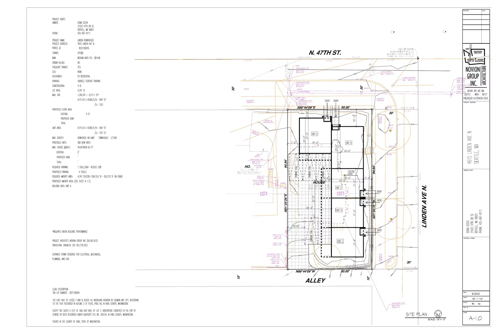 Site plan for 4615 Linden Ave N