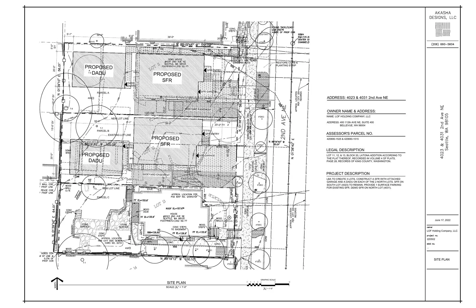 Site plan for 4031 2nd Ave NE