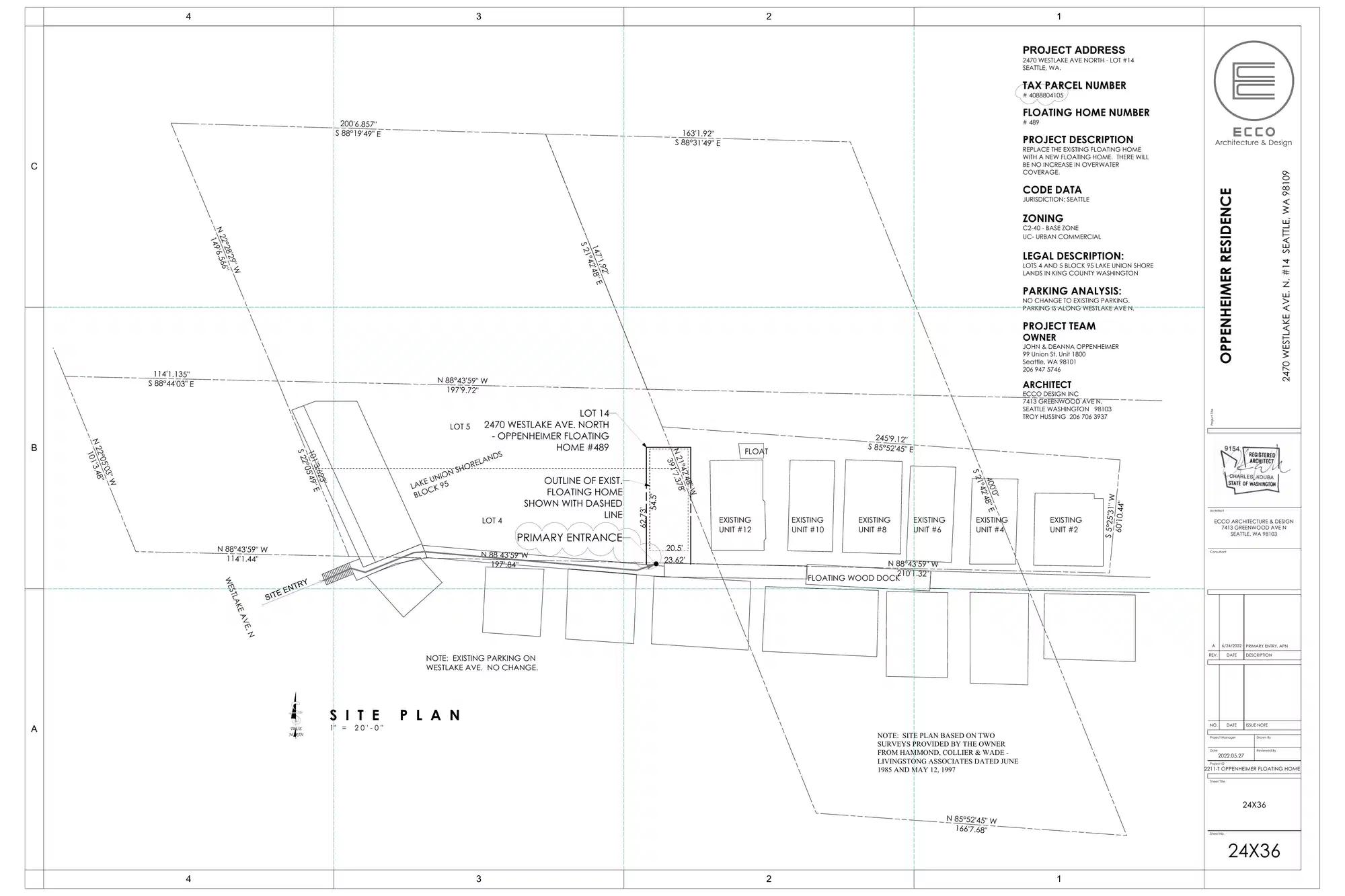 Site plan for 2470 Westlake Ave N