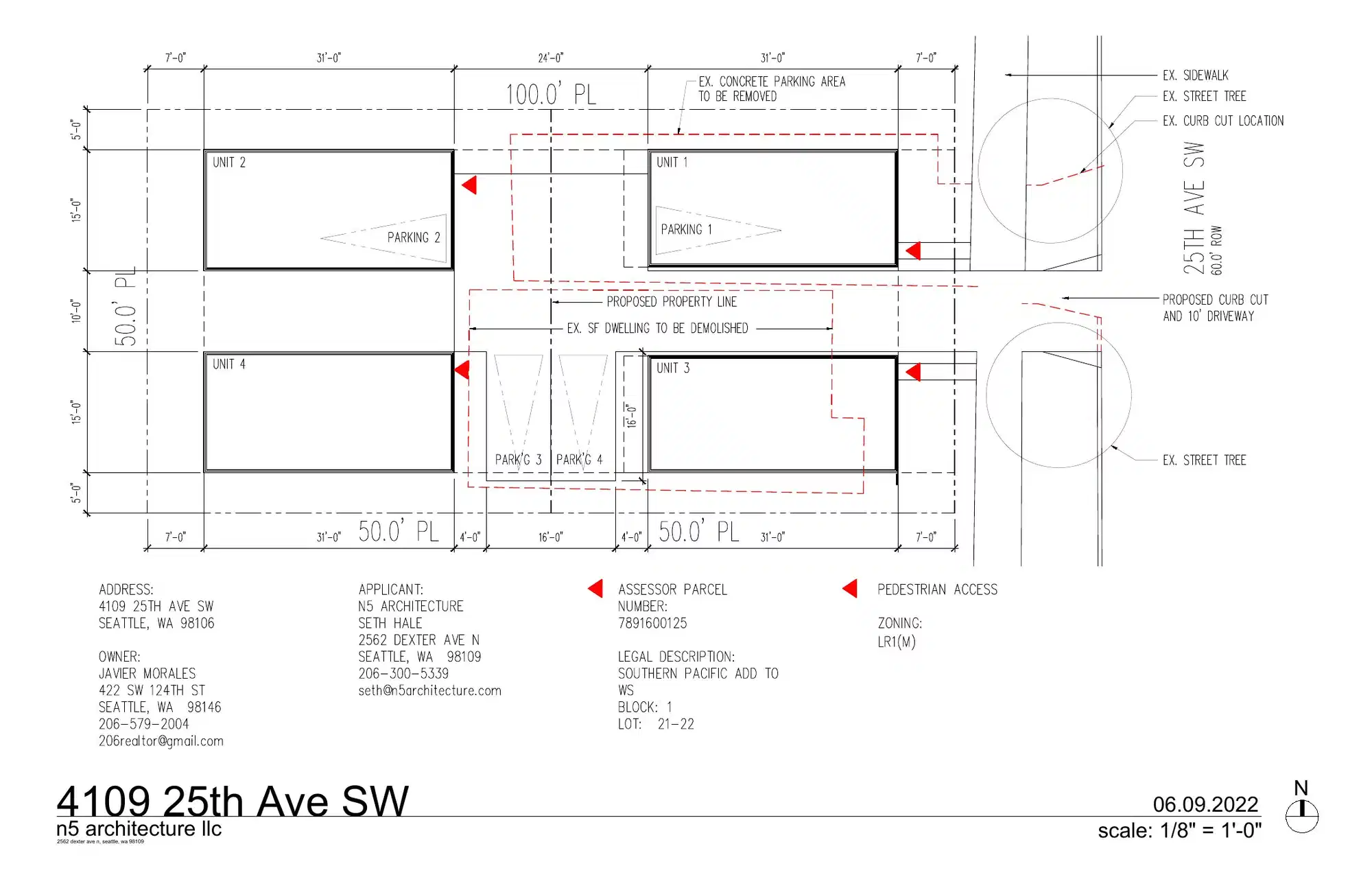 Site plan for 4105 25th Ave SW