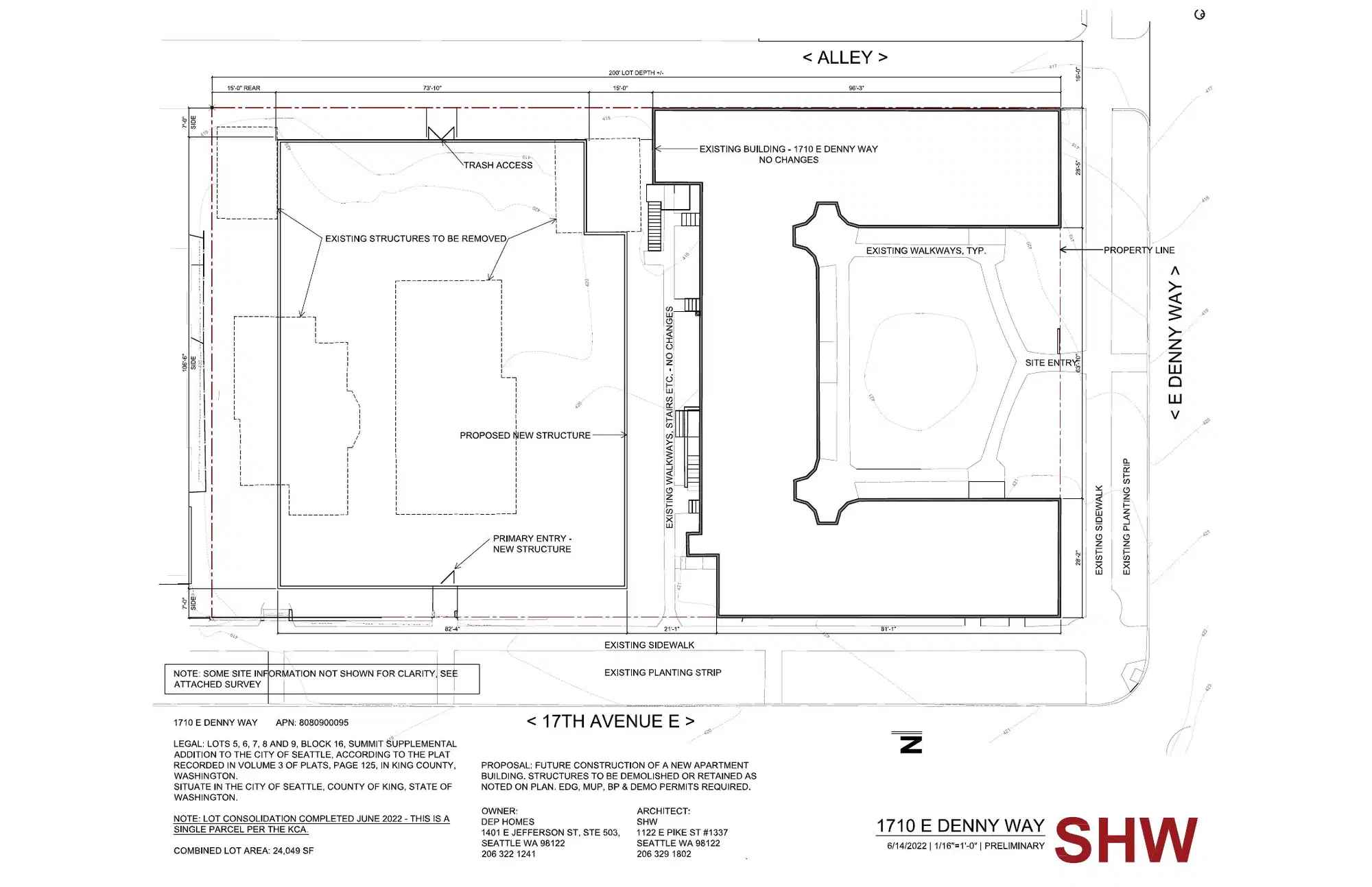 Site plan for 114 17th Ave E