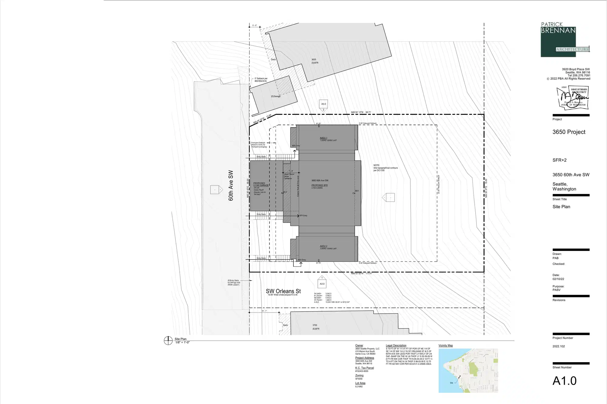 Site plan for 3650 60th Ave SW