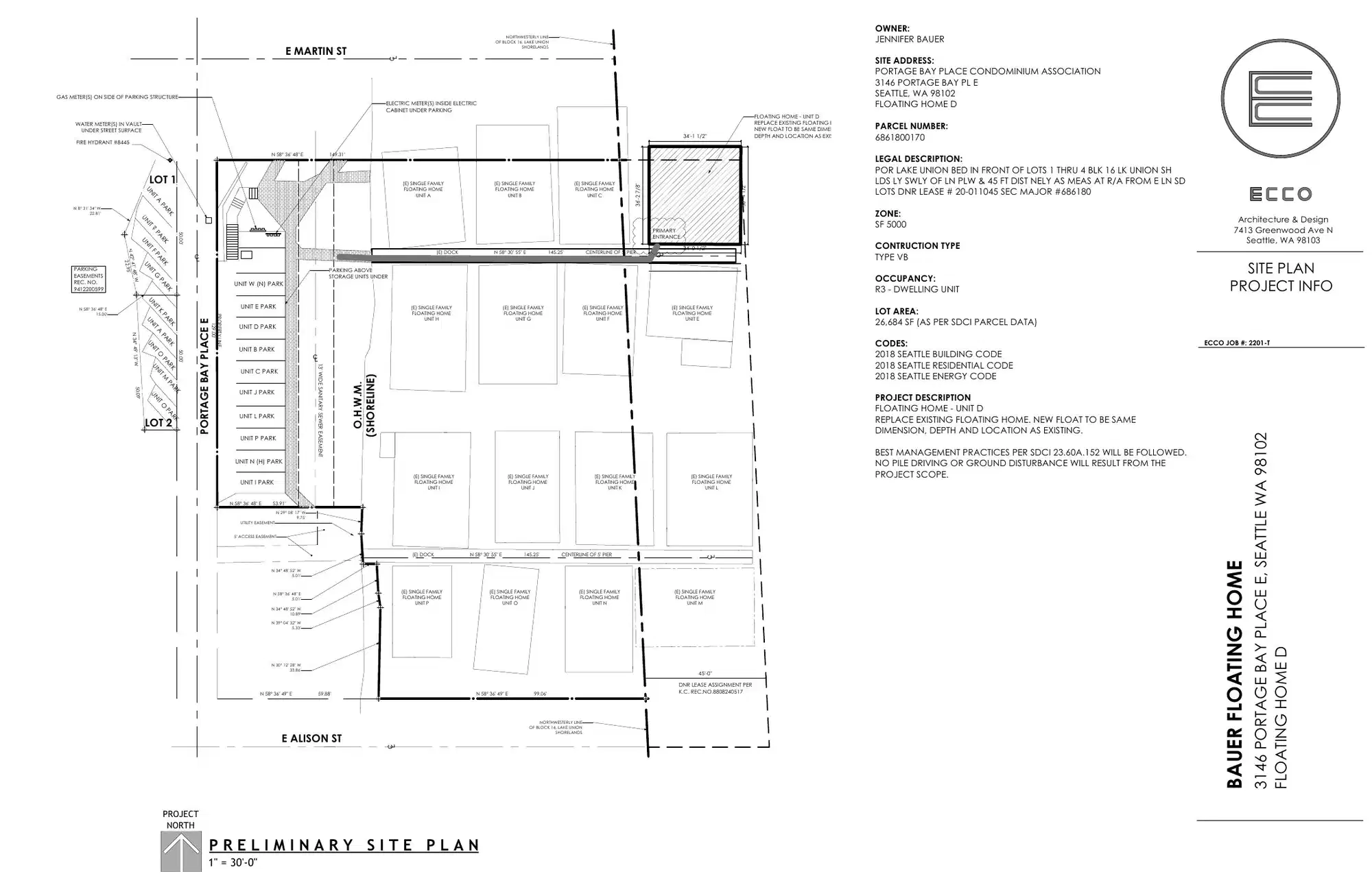 Site plan for 3146 Portage Bay Pl E