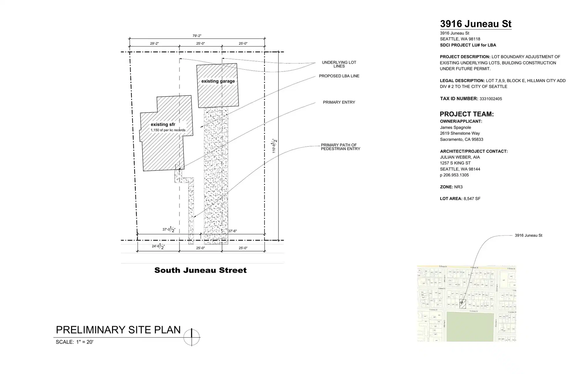 Site plan for 3920 S Juneau St
