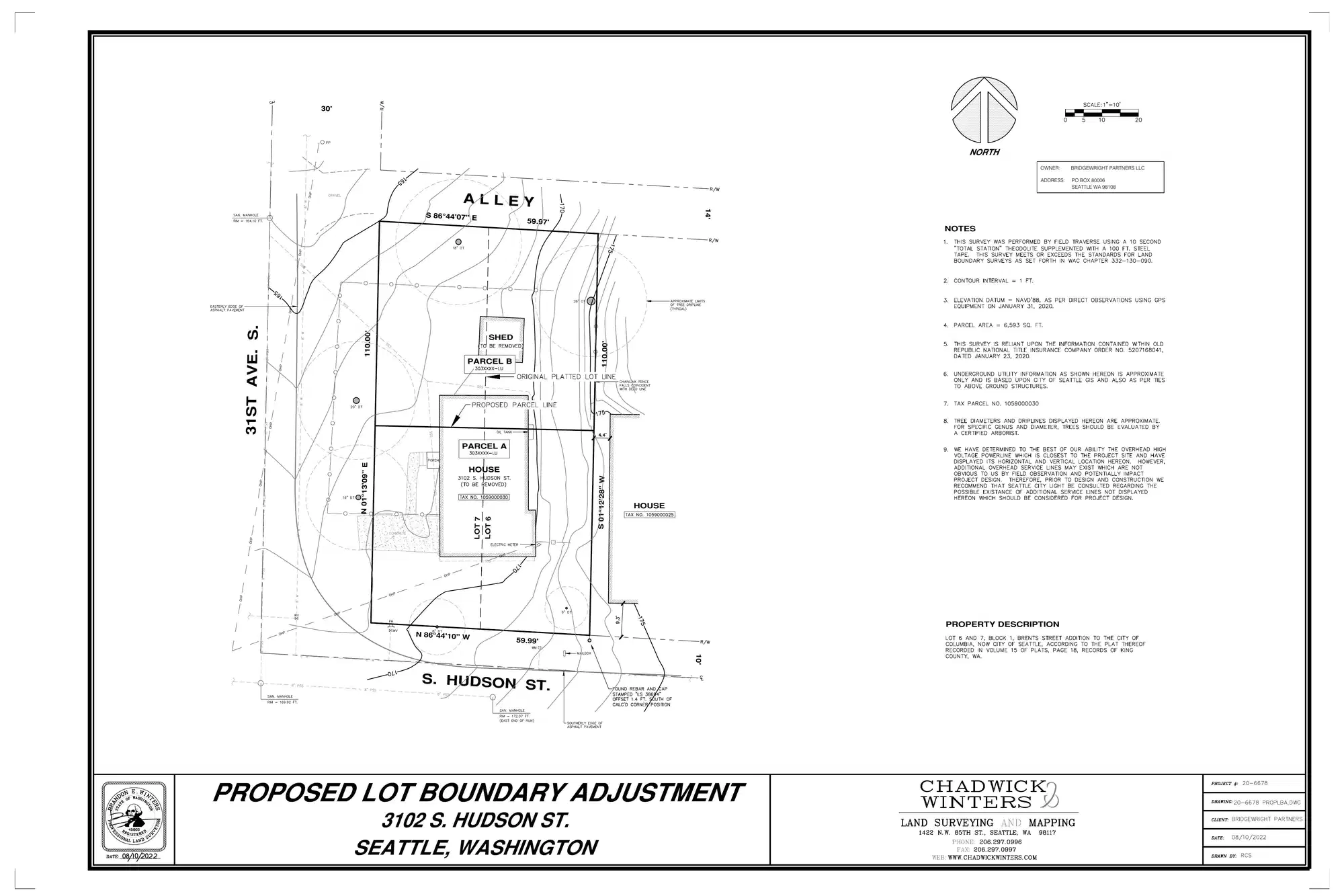 Site plan for 3102 S Hudson St