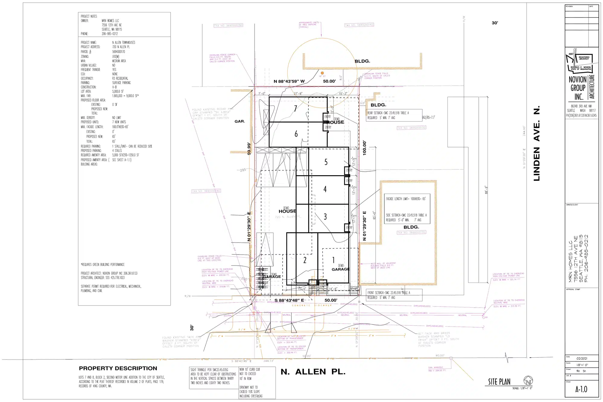 Site plan for 720 N Allen Pl