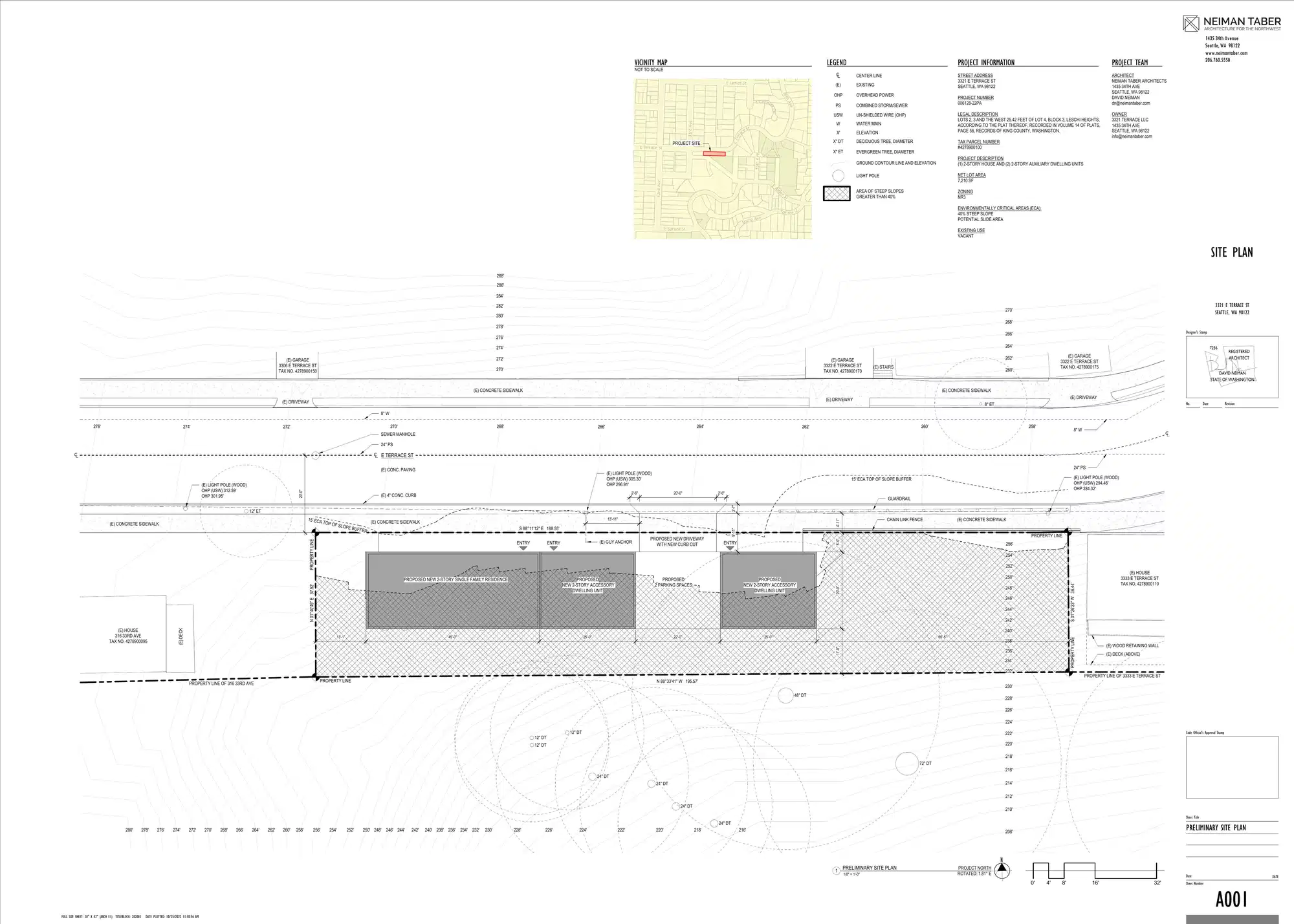 Site plan for 3321 E Terrace St