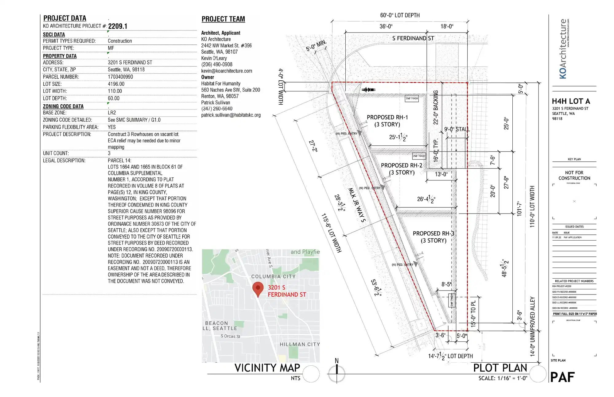 Site plan for 4912 M L King Jr Way S