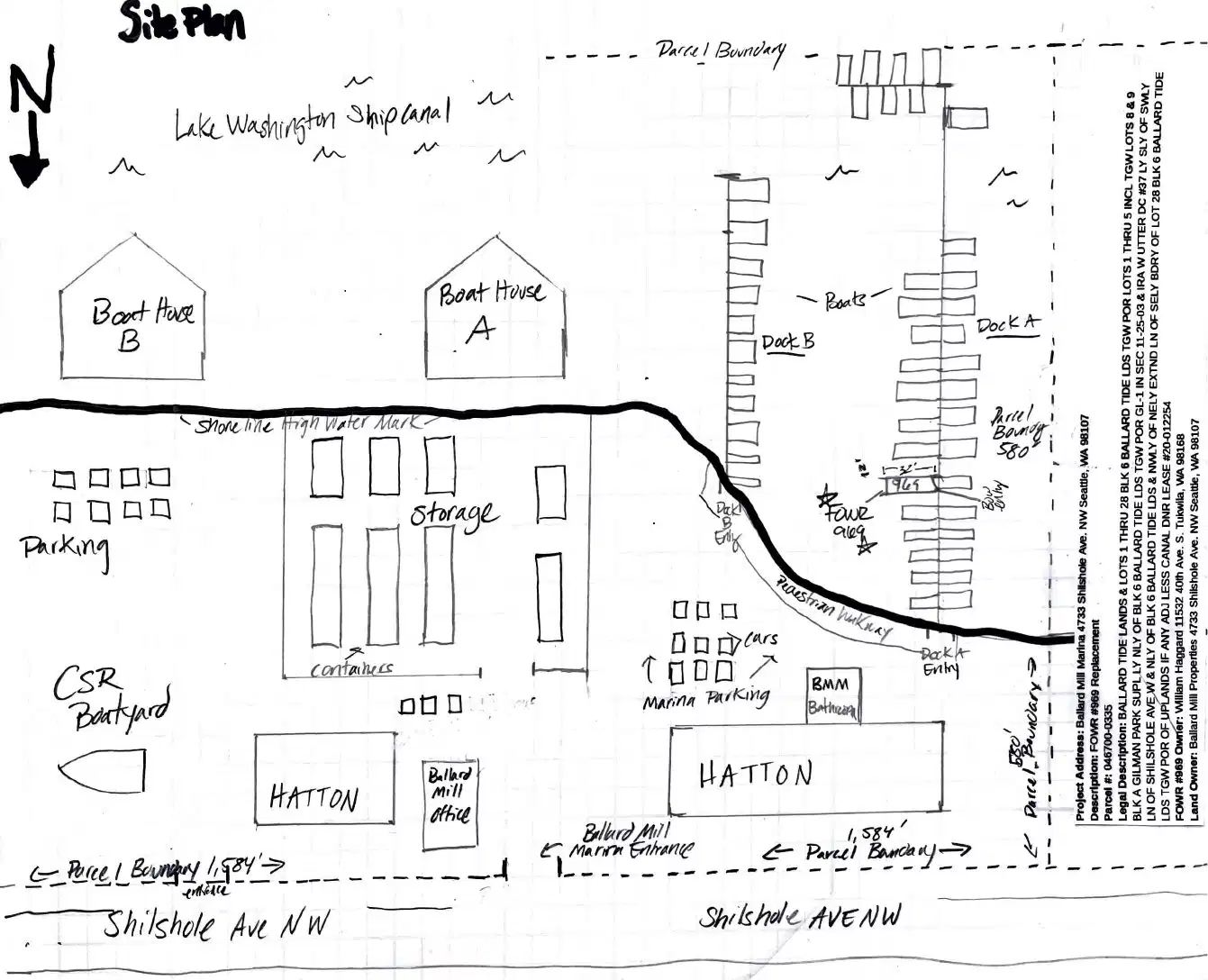 Site plan for 4733 Shilshole Ave NW