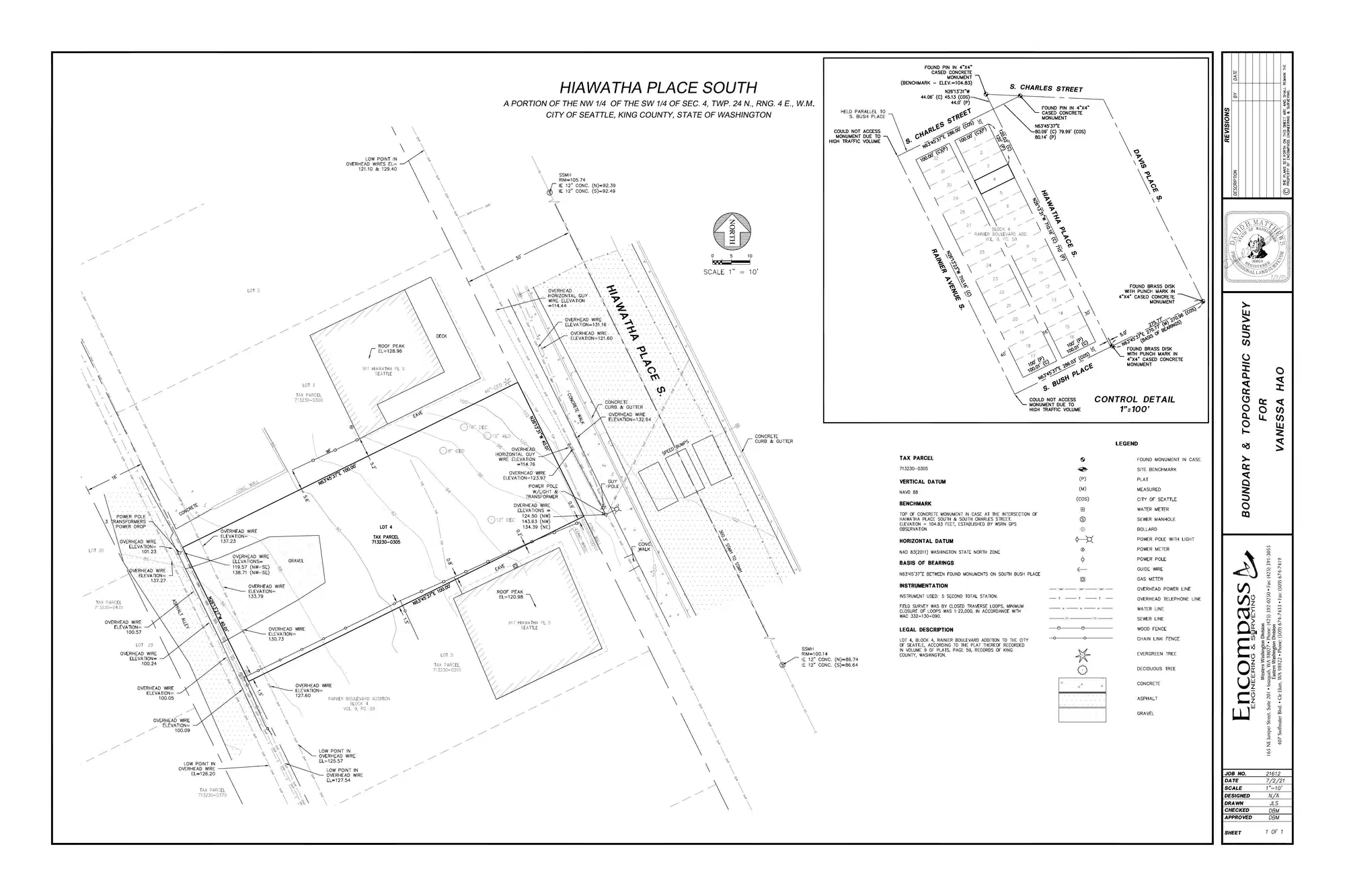 Site plan for 913 Hiawatha Pl S