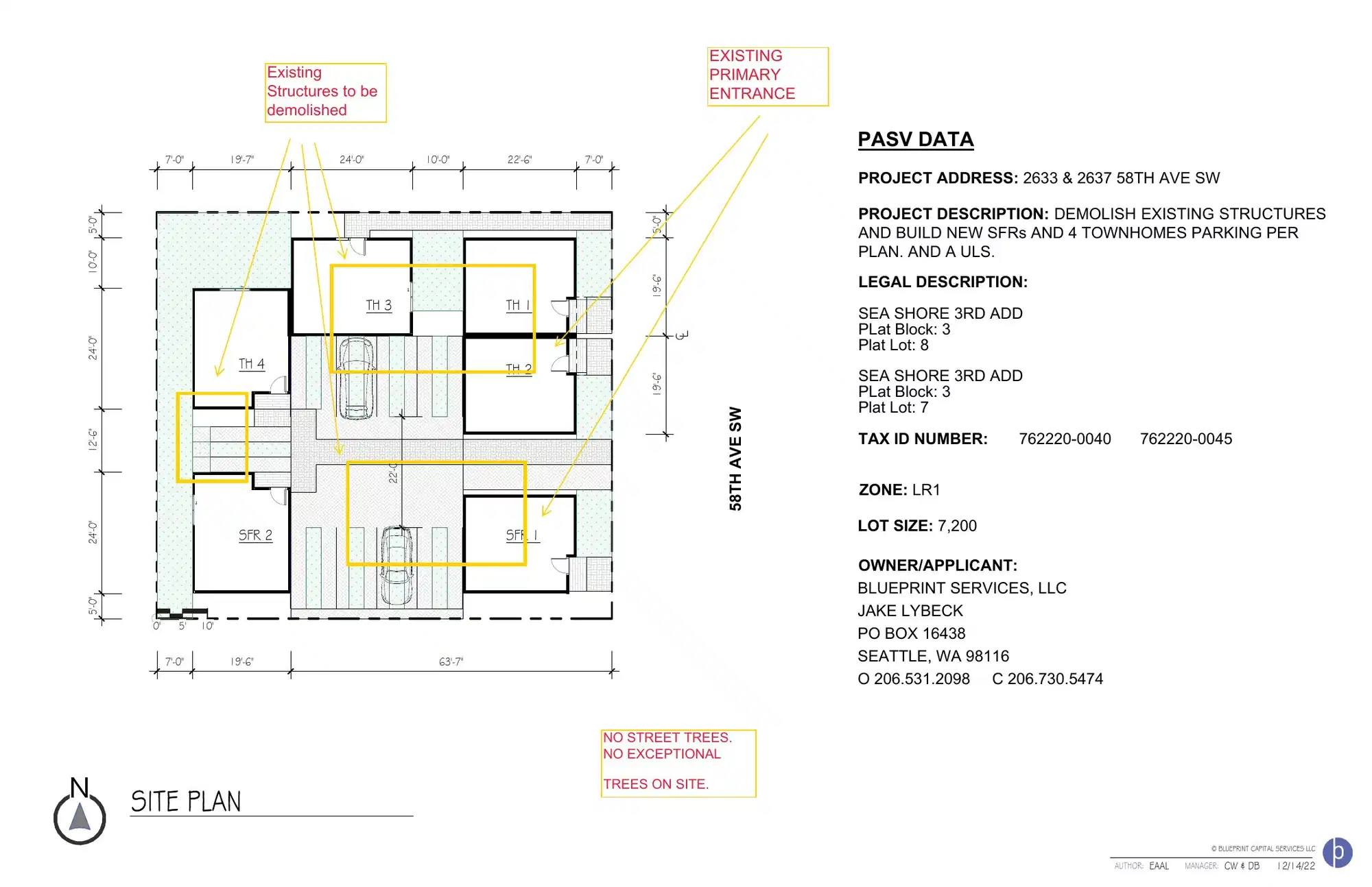 Site plan for 2633 58th Ave SW