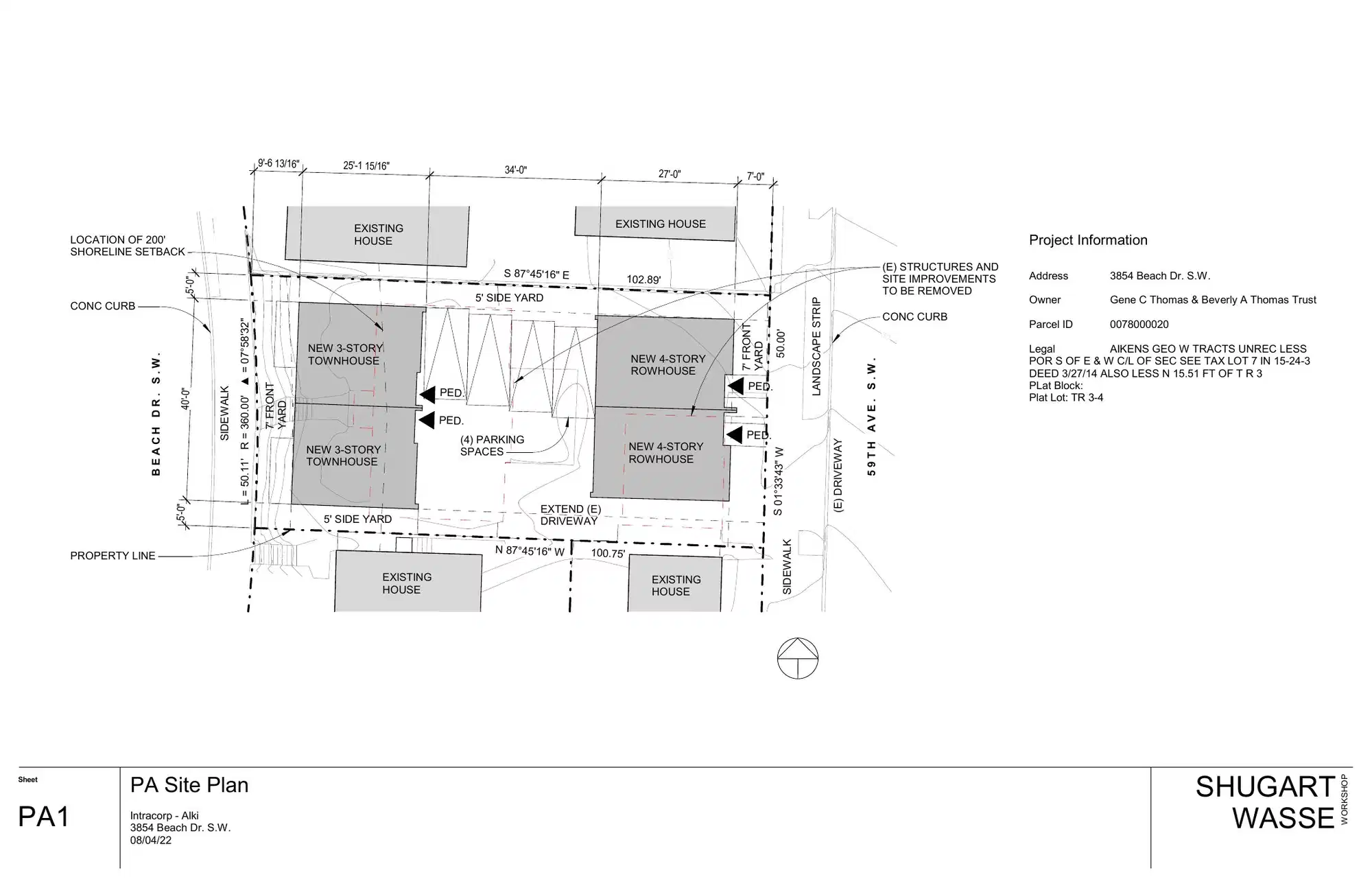 Site plan for 3845 59th Ave SW