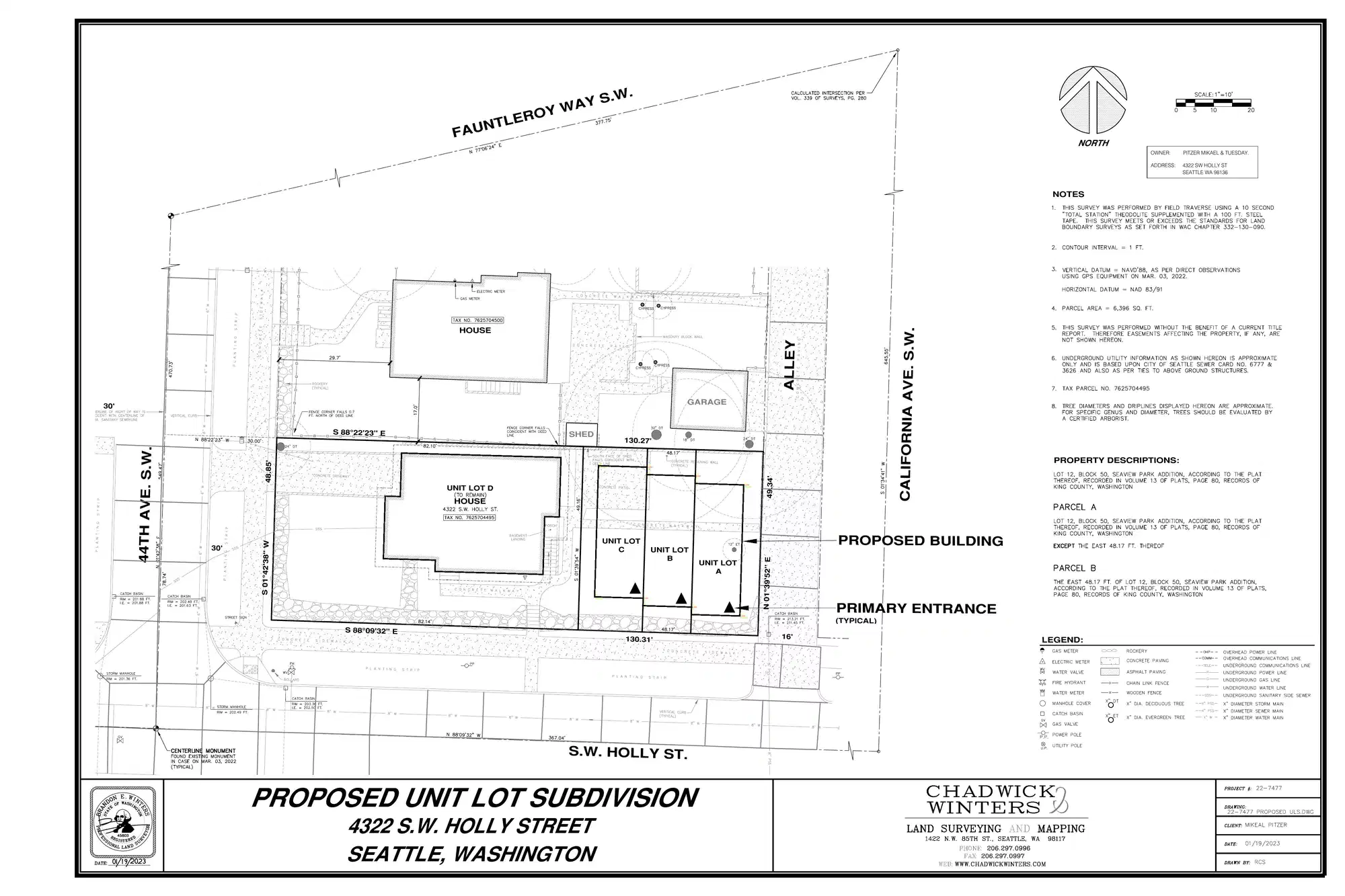 Site plan for 4316 SW Holly St
