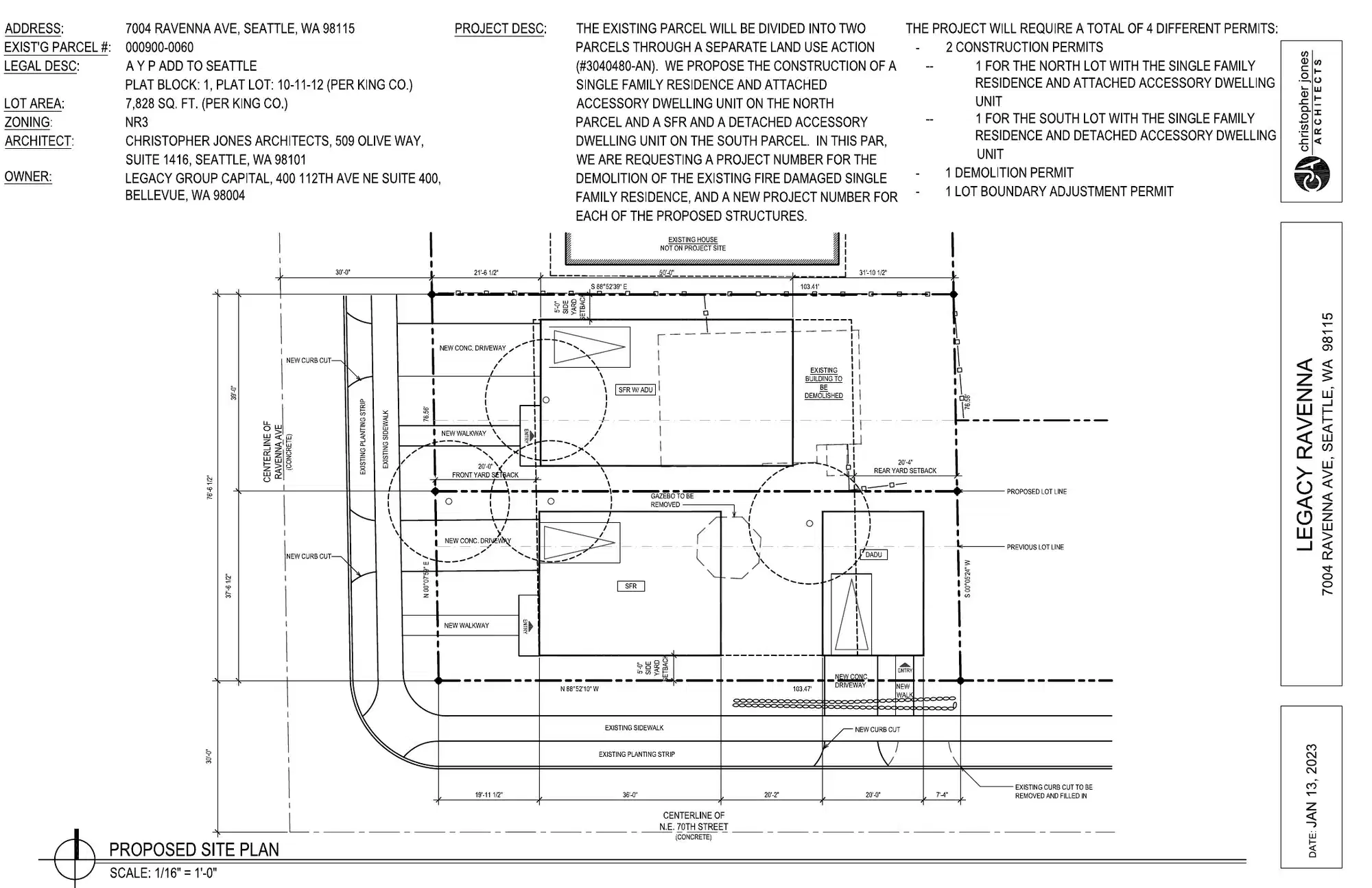 Site plan for 7000 Ravenna Ave NE