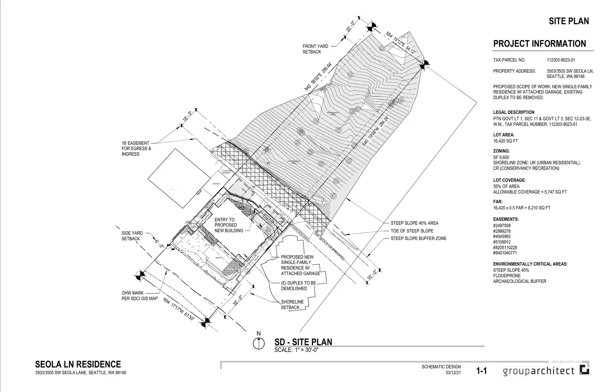 Site plan for 3503 SW Seola Ln