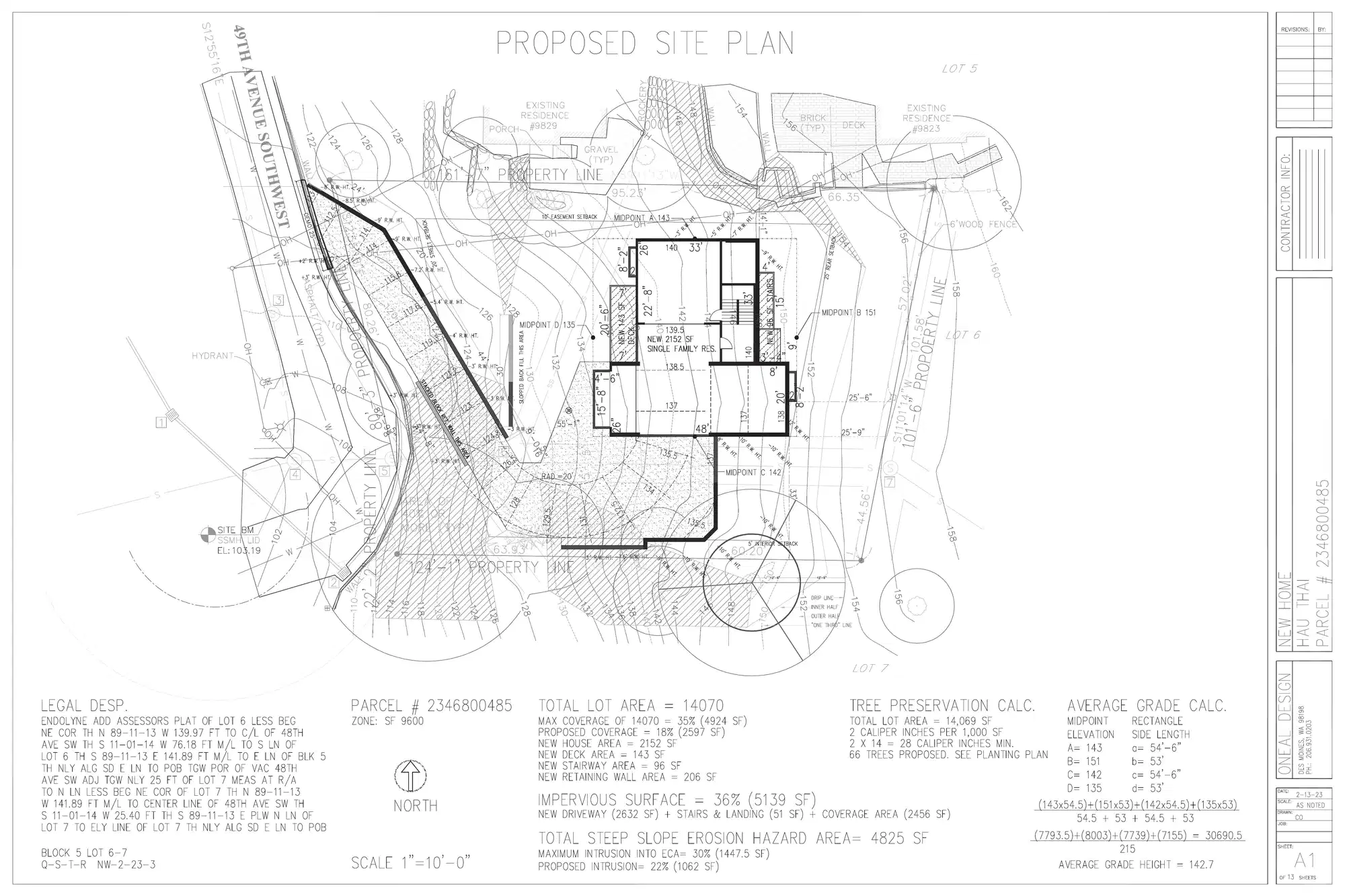 Site plan for 9838 49th Ave SW