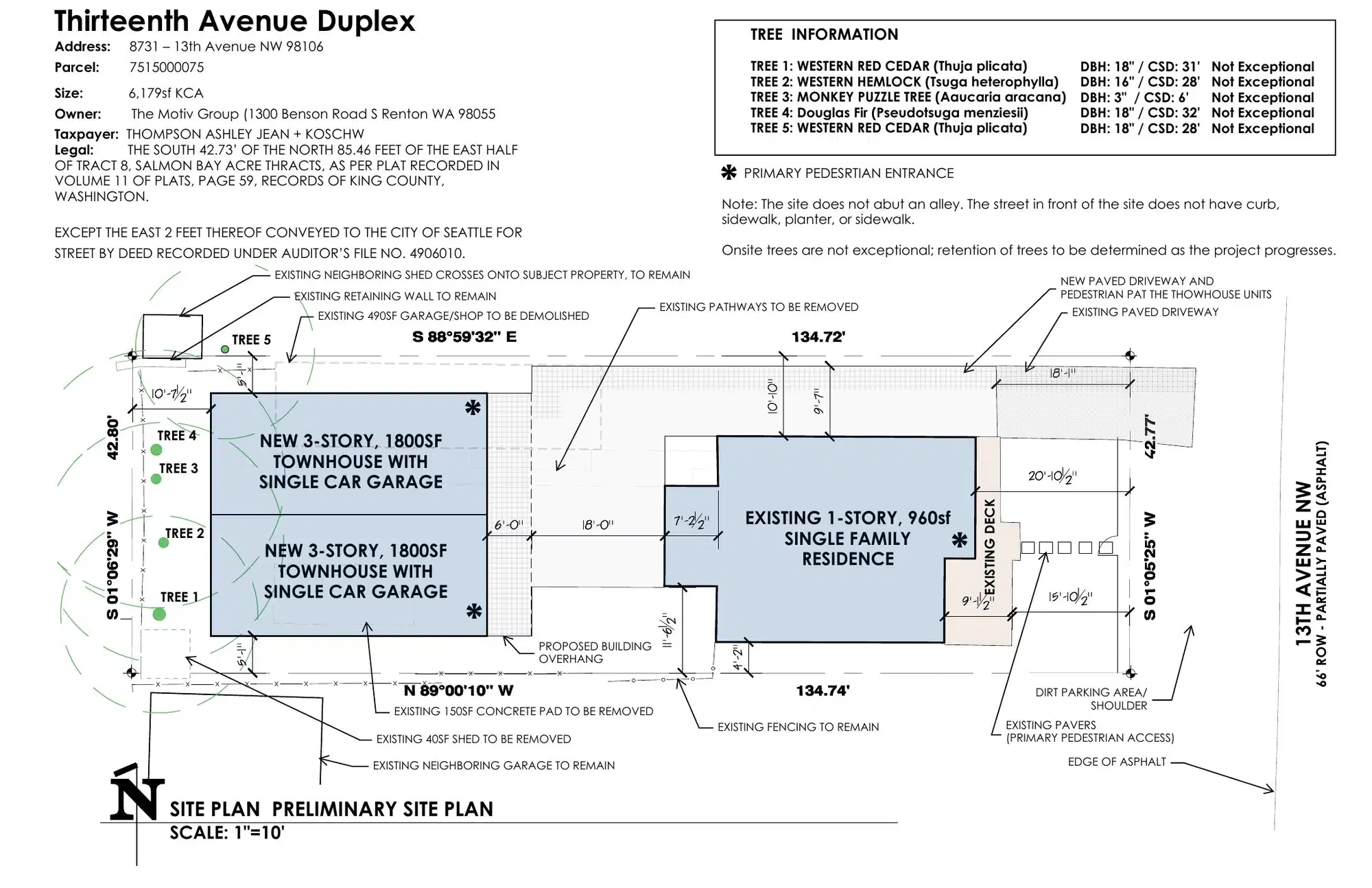 Site plan for 8733 C 13th Ave NW