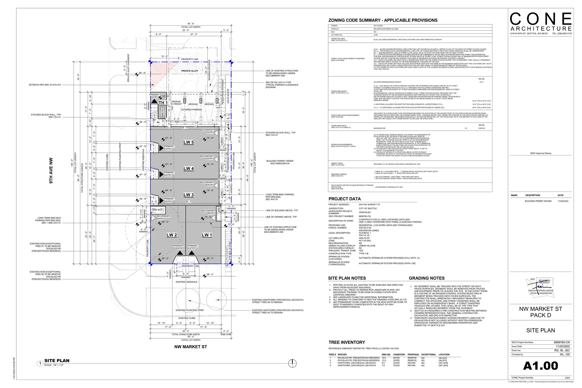 Site plan for 848 NW Market St