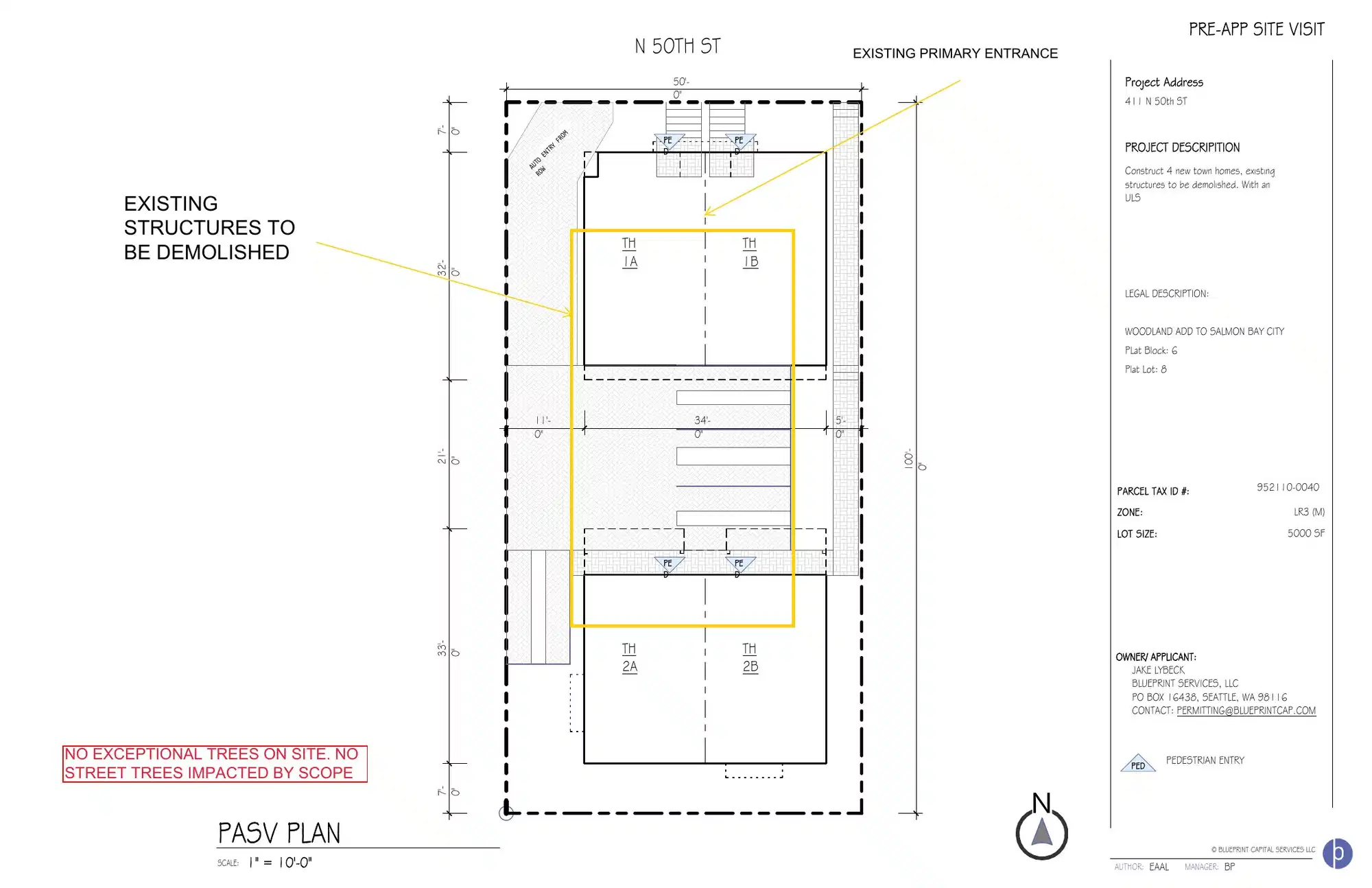 Site plan for 407 N 50th St