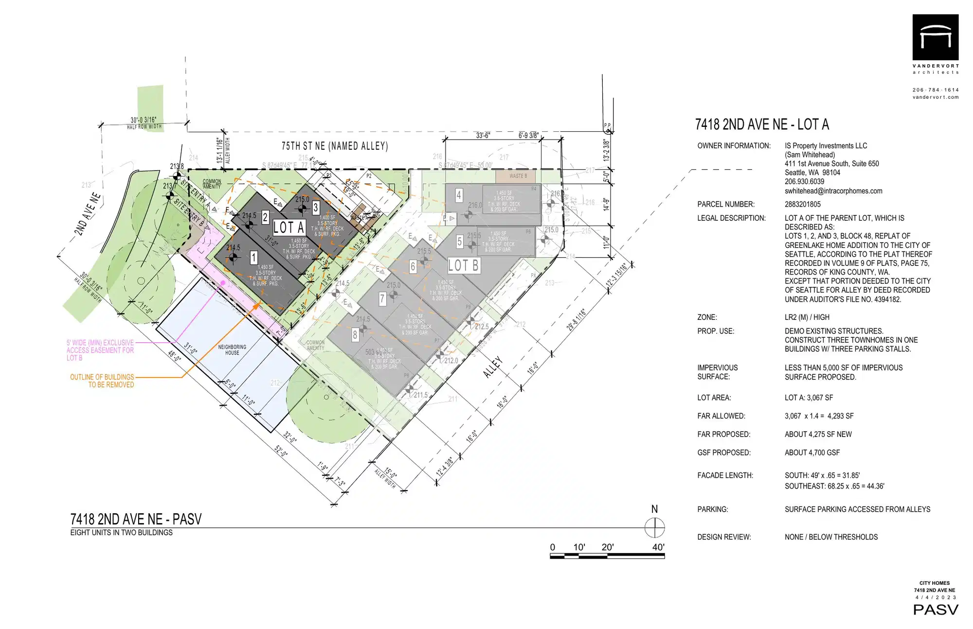 Site plan for 7418 2nd Ave NE