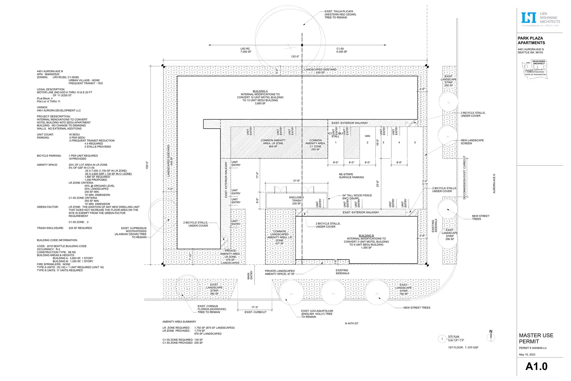 Site plan for 822 N 44th St