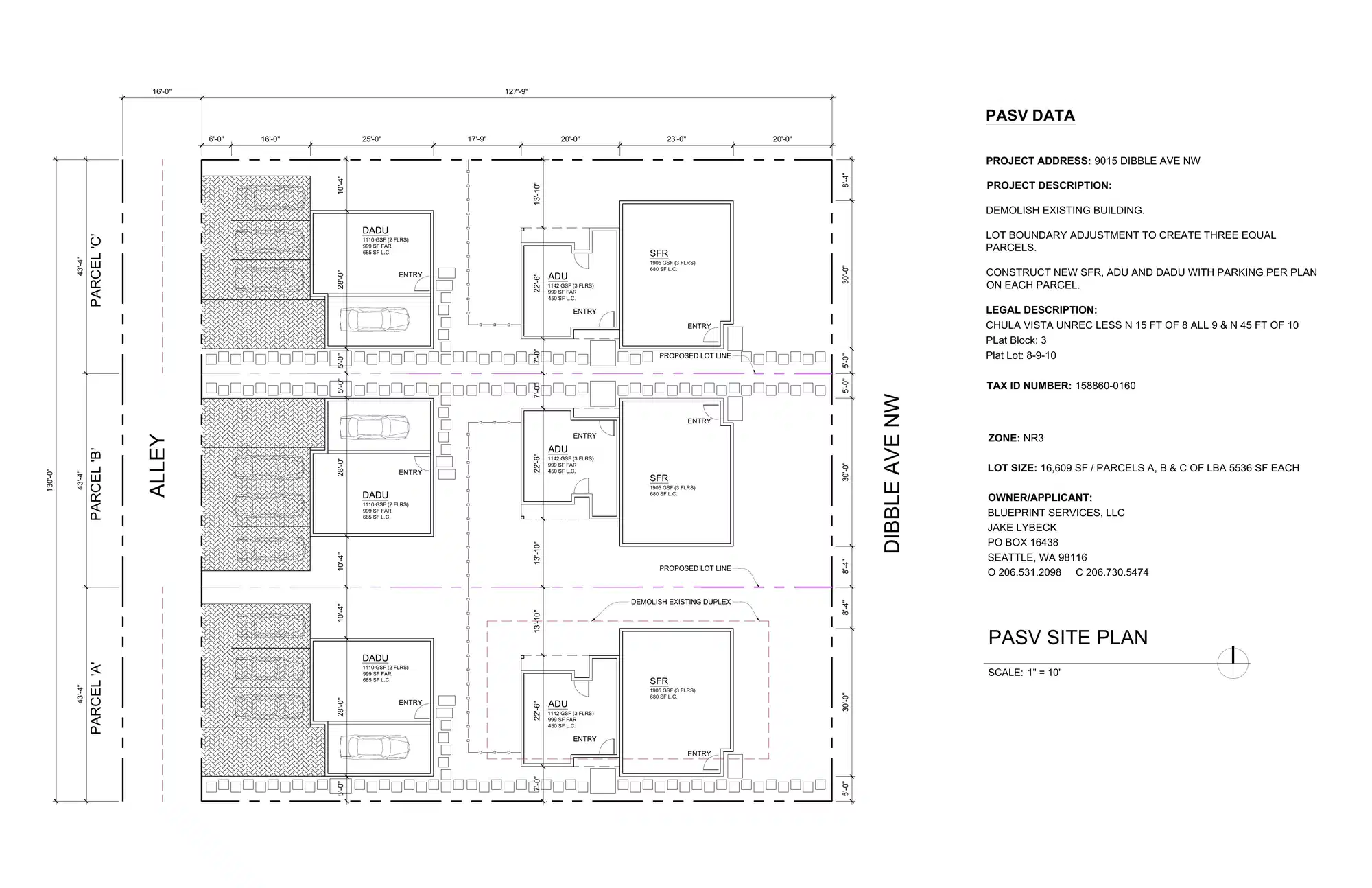 Site plan for 9015 Dibble Ave NW