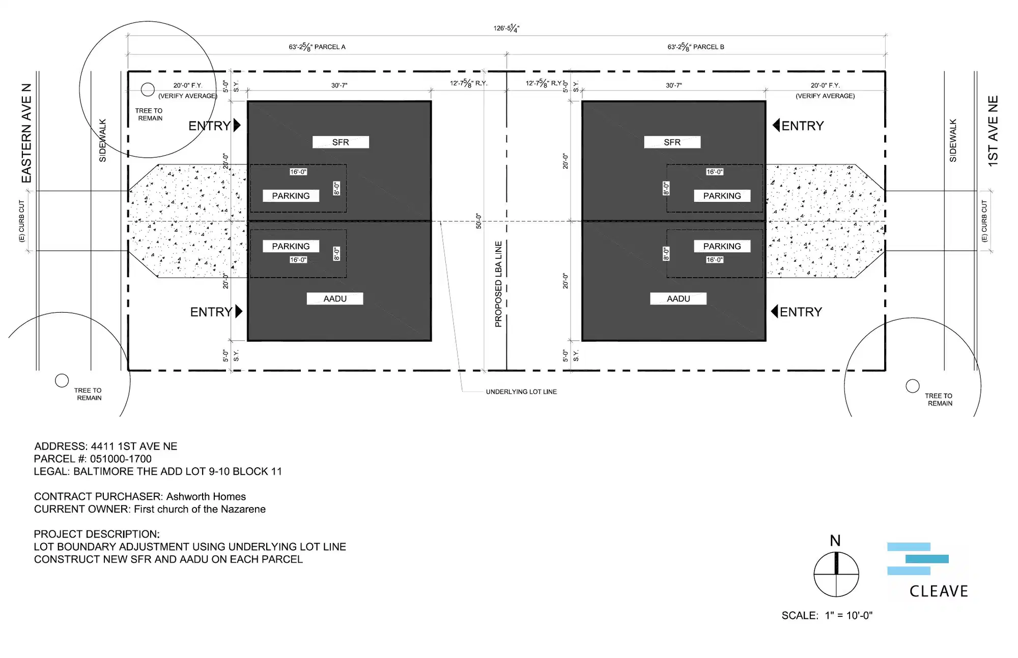Site plan for 4411 1st Ave NE