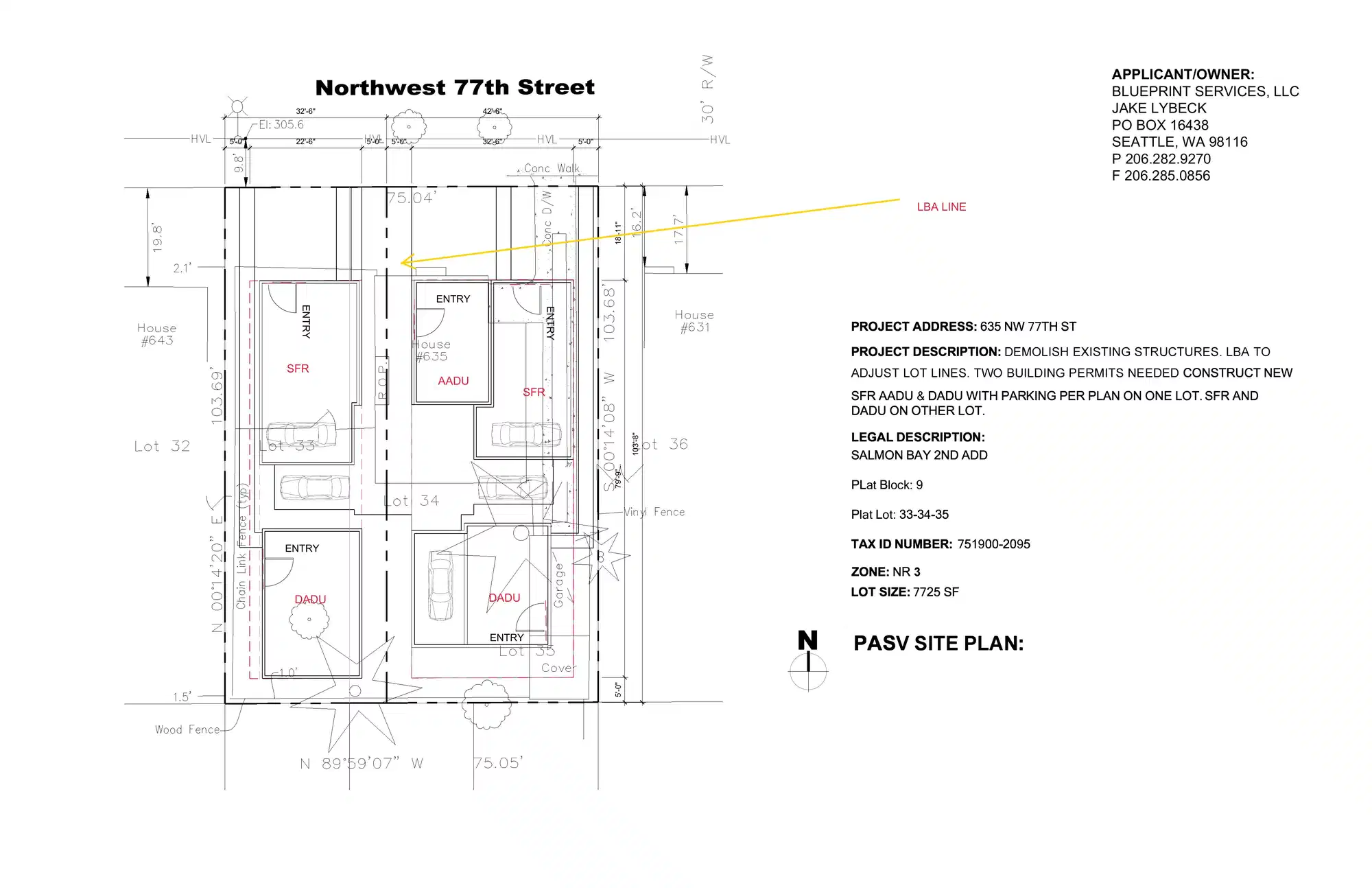 Site plan for 635 NW 77th St