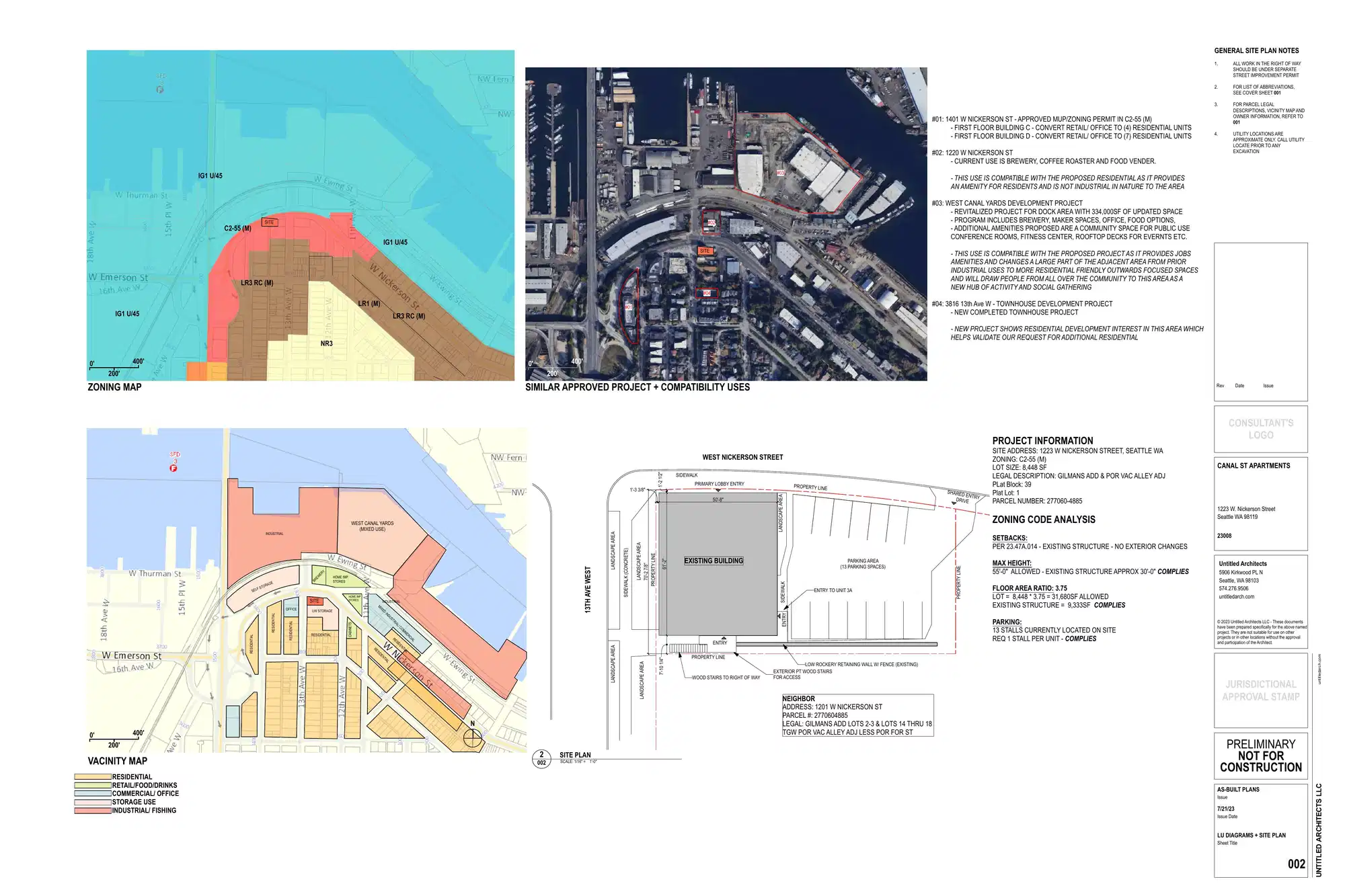 Site plan for 1223 W Nickerson St