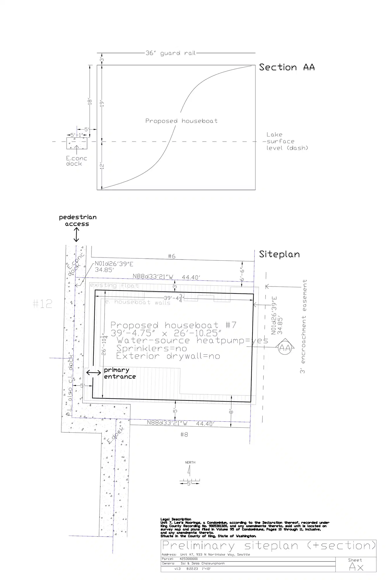Site plan for 933 N Northlake Way