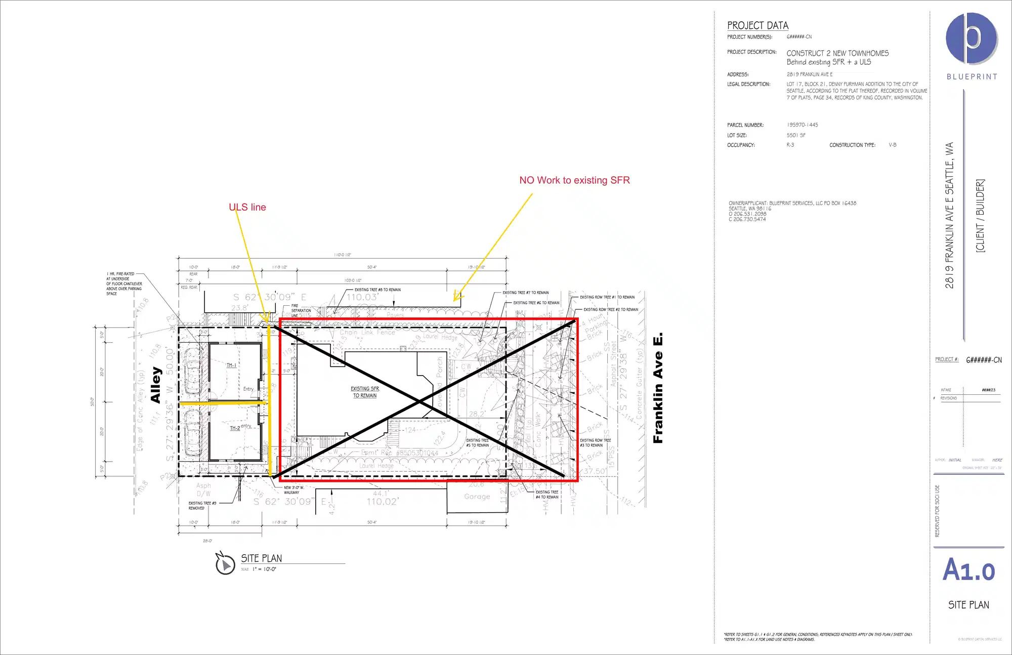 Site plan for 2817 Franklin Ave E