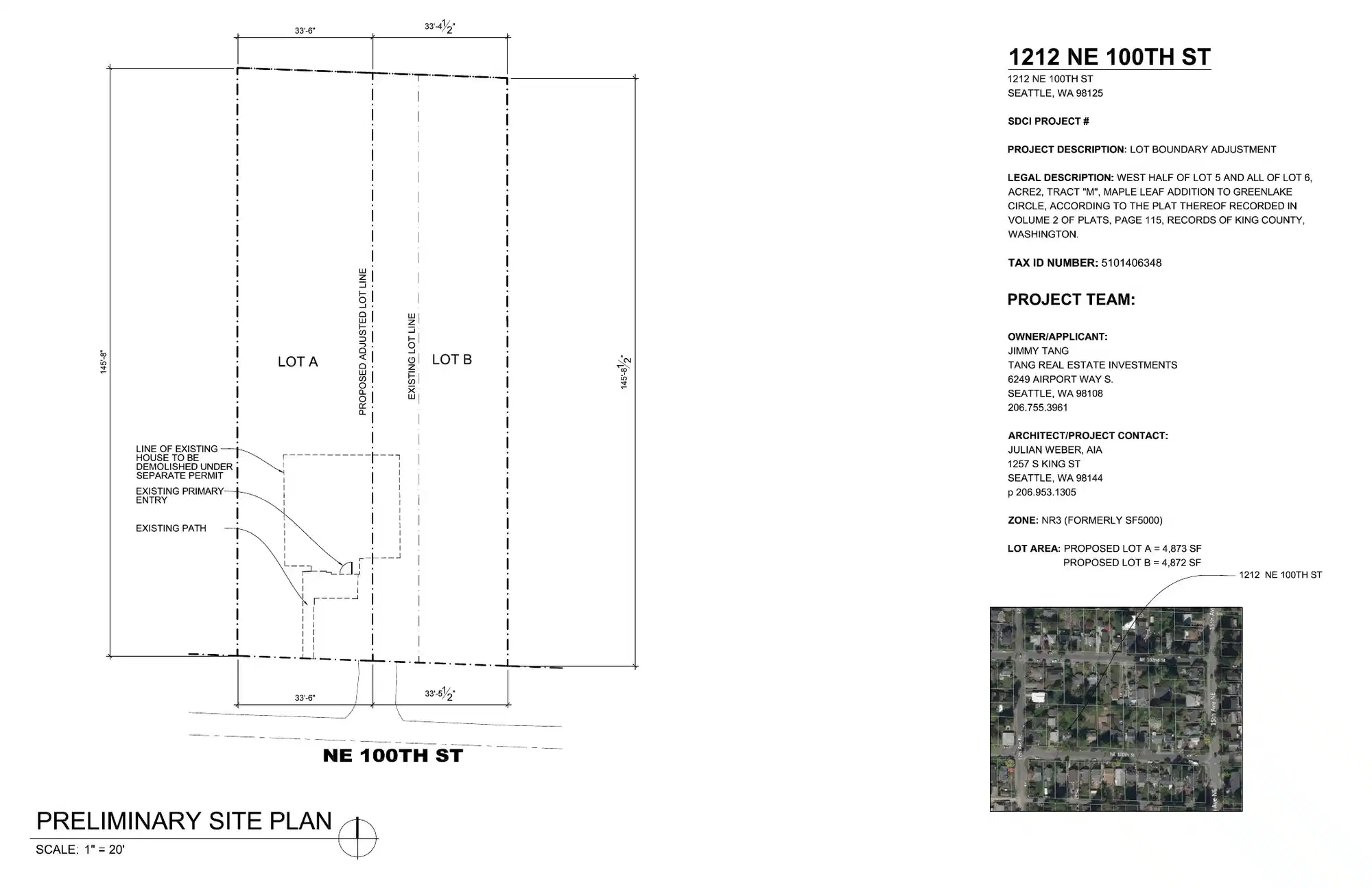 Site plan for 1212 NE 100th St