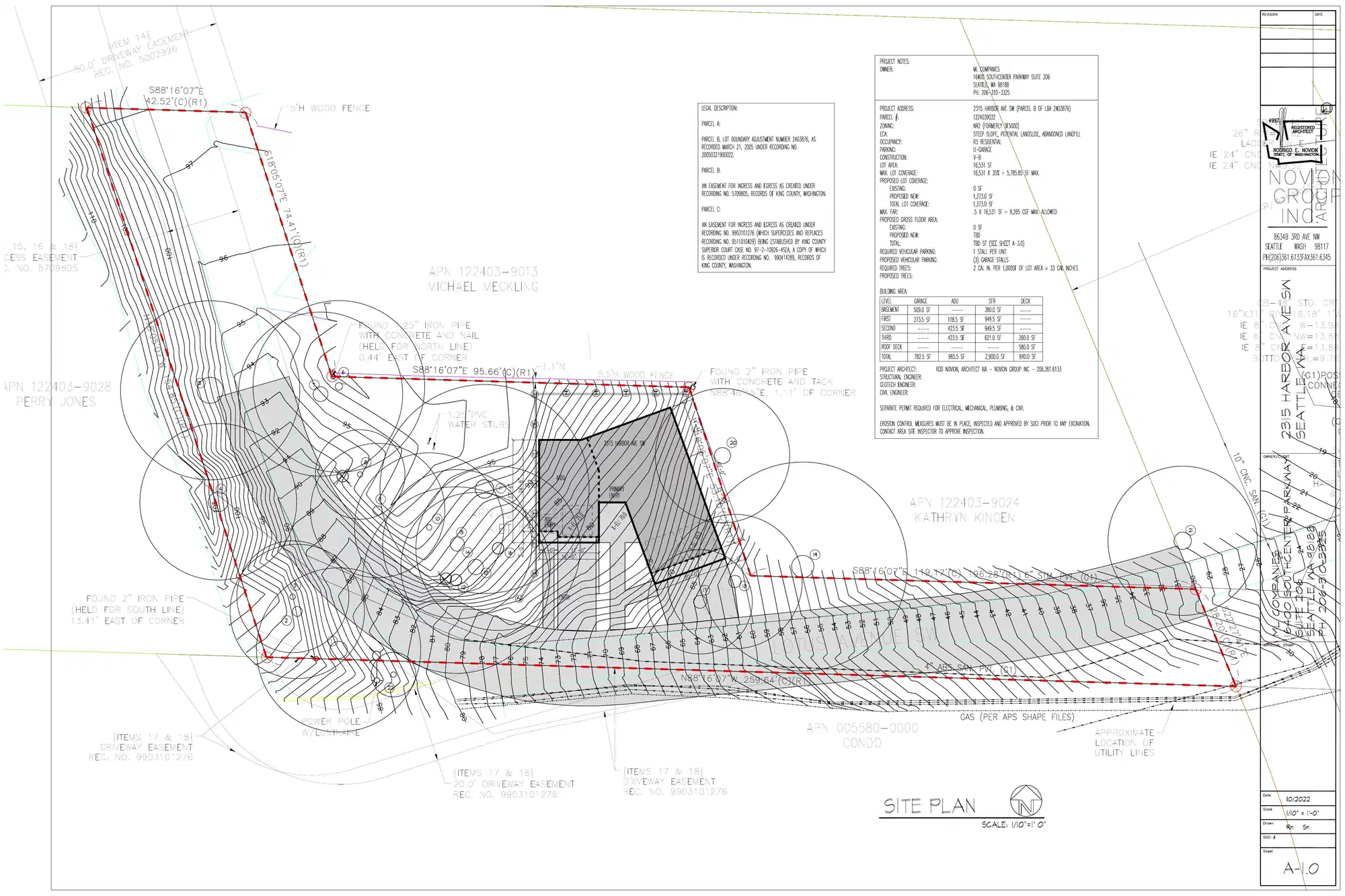 Site plan for 2315 Harbor Ave SW