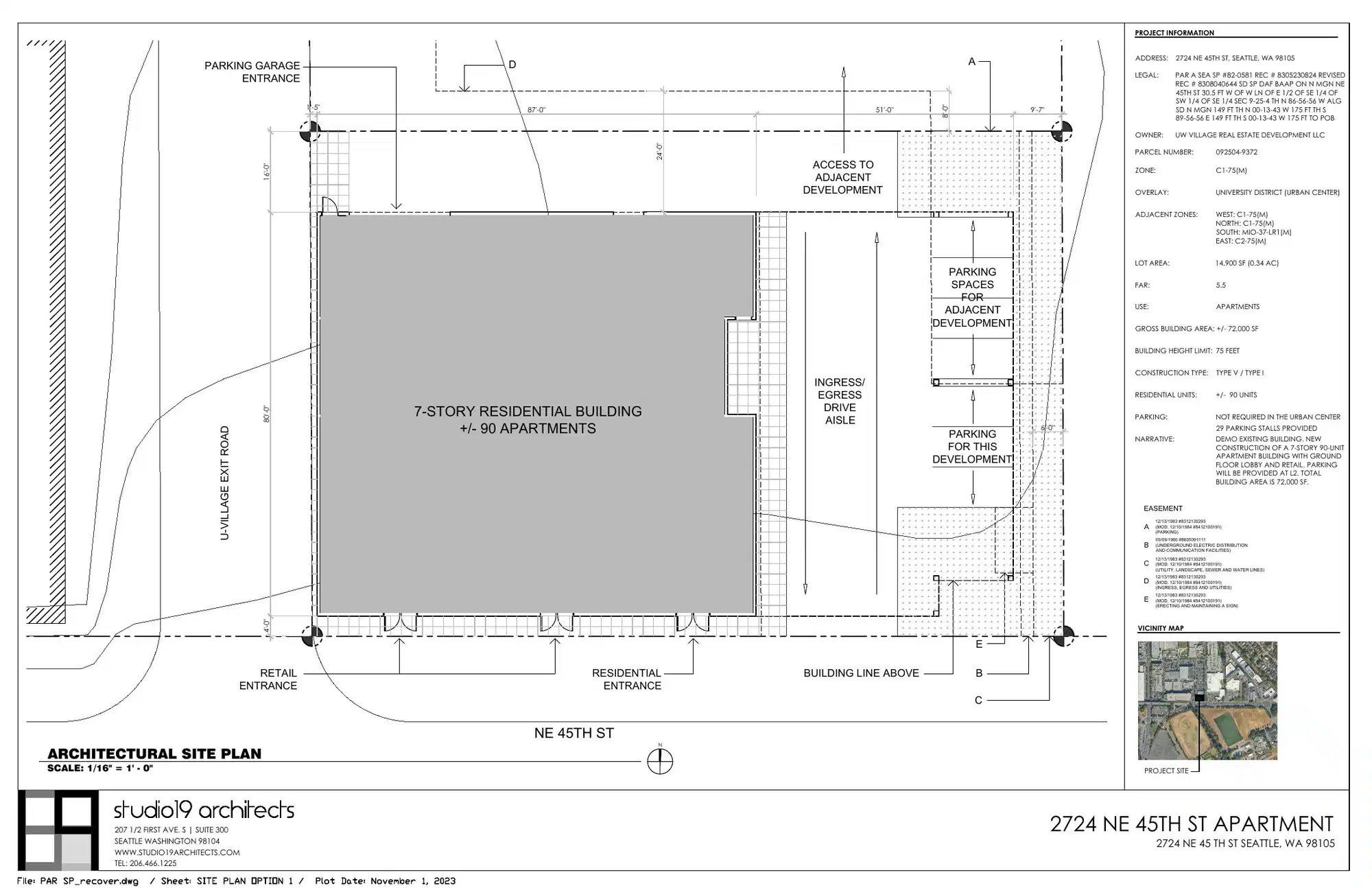 Site plan for 2724 NE 45th St