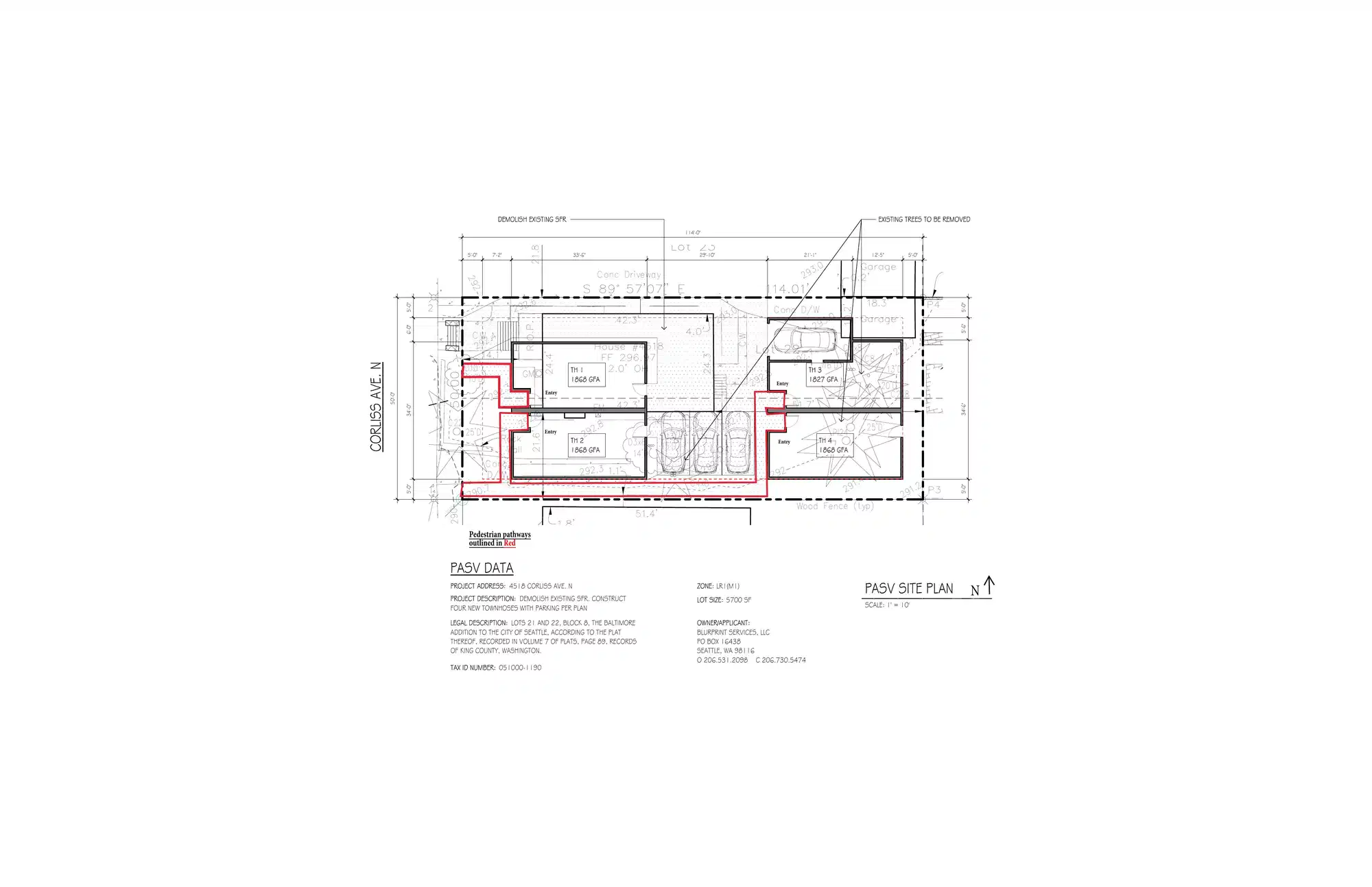 Site plan for 4518 Corliss Ave N