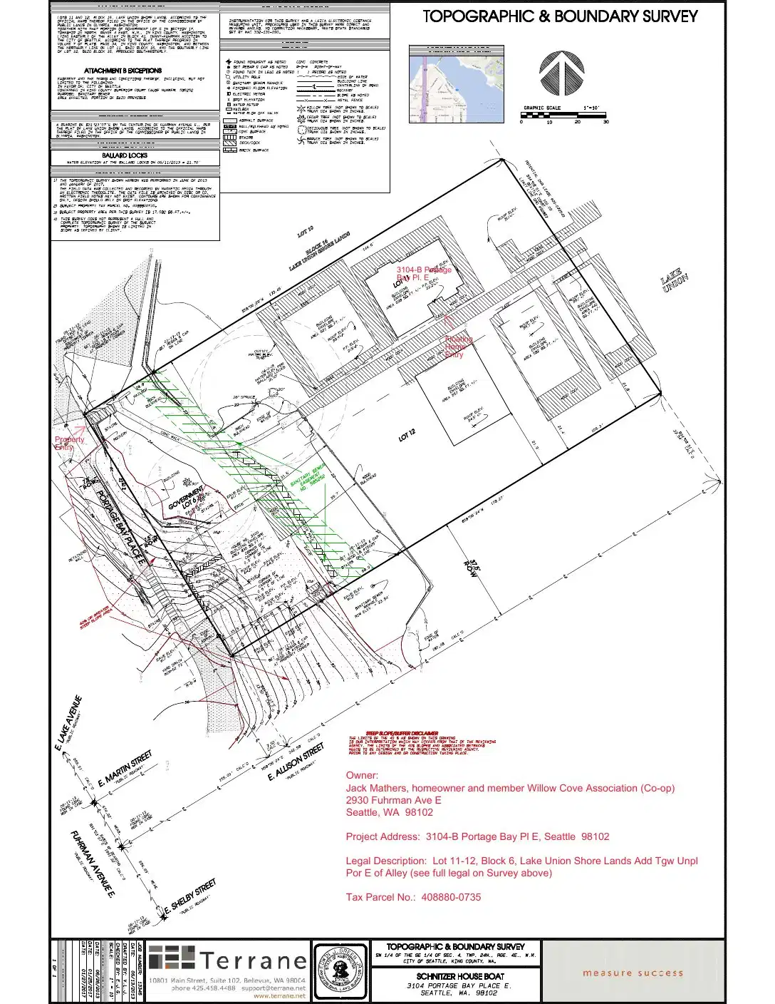 Site plan for 3104 Portage Bay Pl E